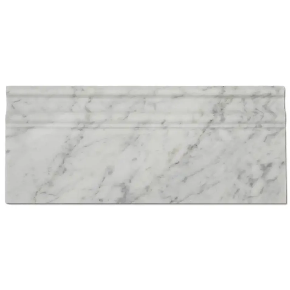 Bianco Carrara Baseboard Honed Marble part of our Carrara Series