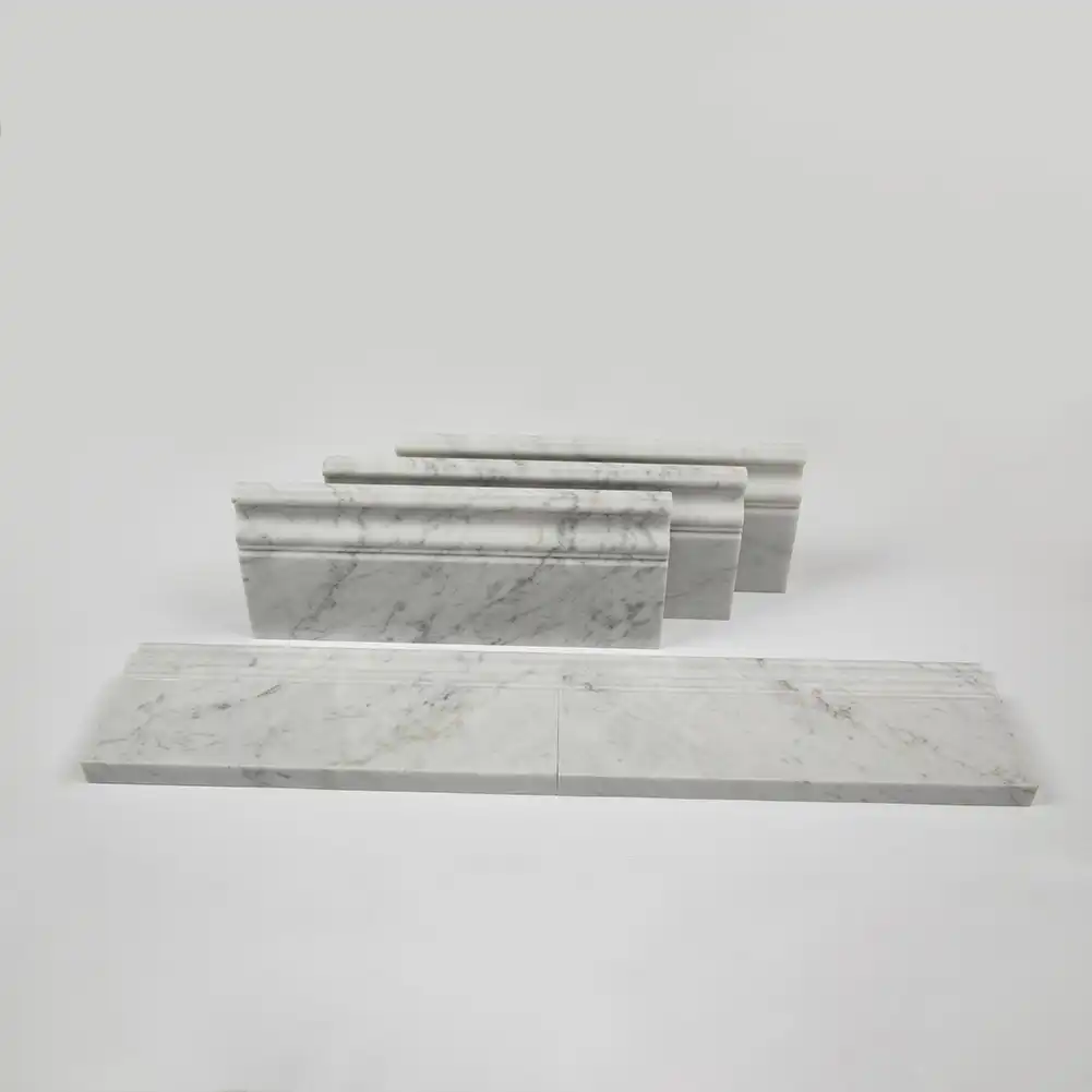 Bianco Carrara Honed Marble Baseboard, part of our Carrara Series
