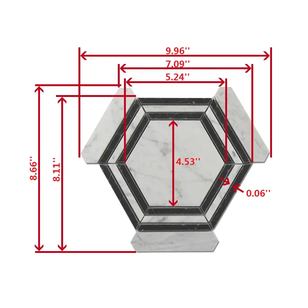 Carerra Marble Hexagon 2024 Table Nmbs (1-11)