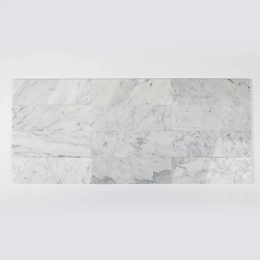 Bianco Carrara Italian Marble Polished 4x12 Subway Marble Floor And Wall Tile 07
