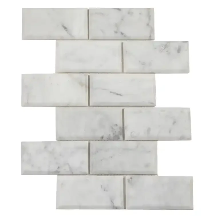 Bianco Carrara 2x4 Beveled Polished Marble, part of our Carrara Series
