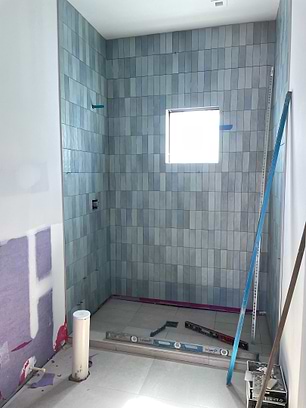 Gradient Cielo Subway Tile - Shower Install