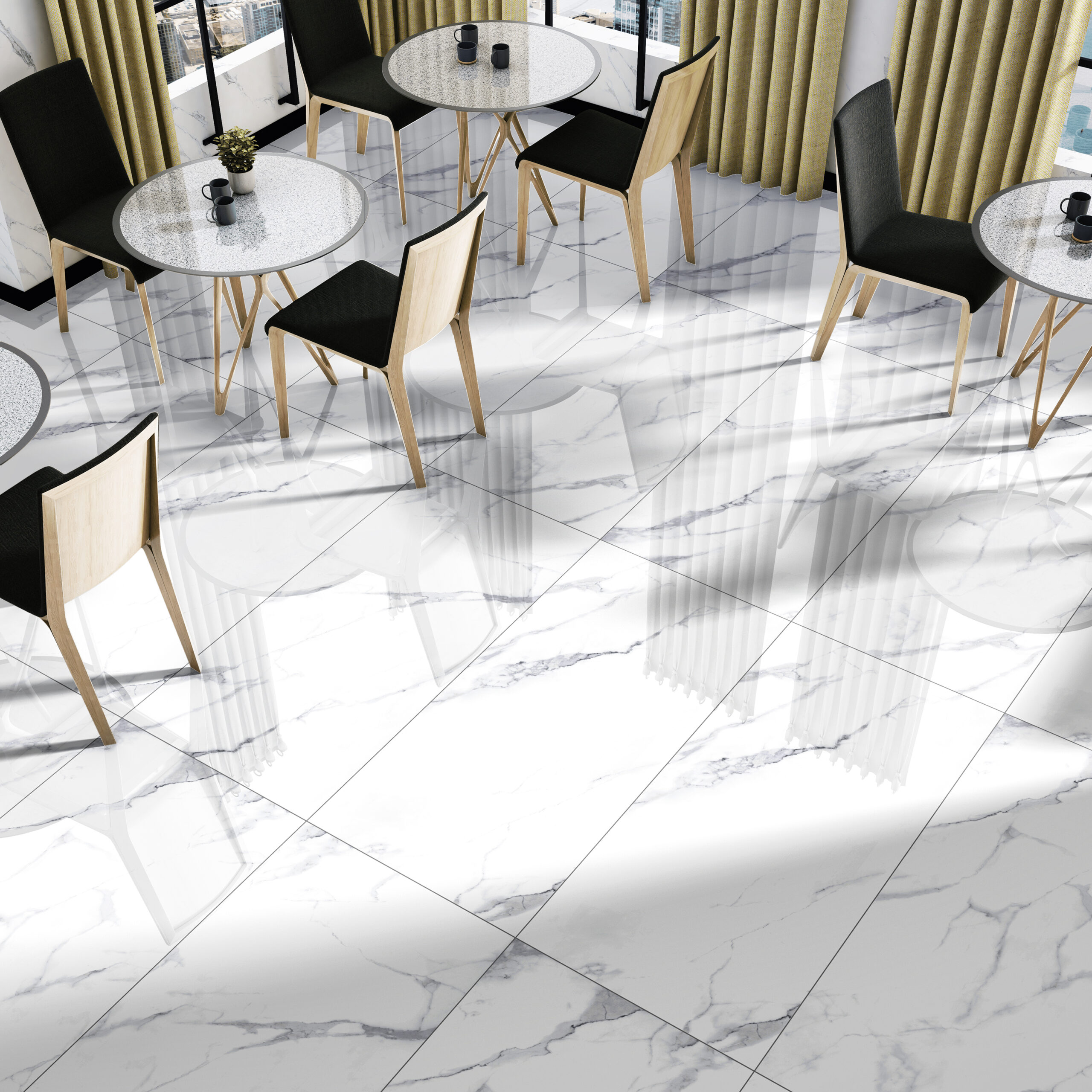 Venatino Statuary Look Porcelain Tile, Marmo Snow, 24x48, Polished Finish, Marble Look, Wall \u0026 Floor Tile, Living Room, image size:2560x2560