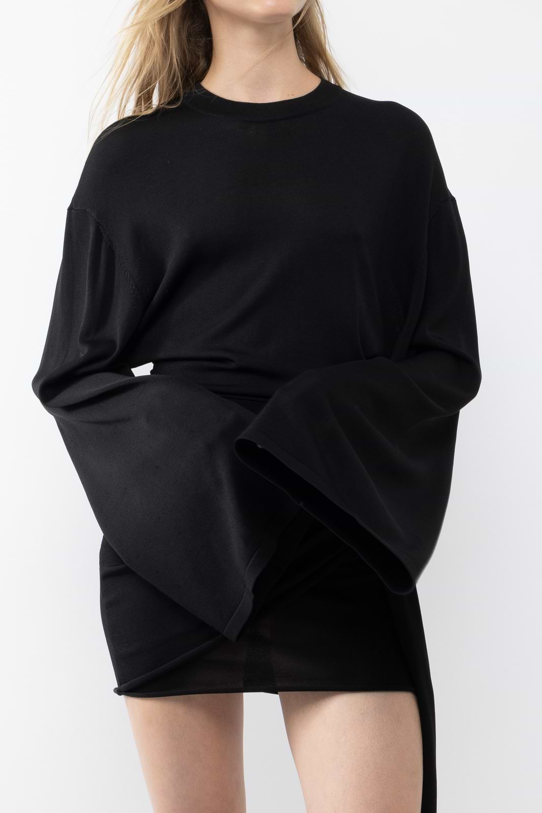 Drape LS T-shirt Dress