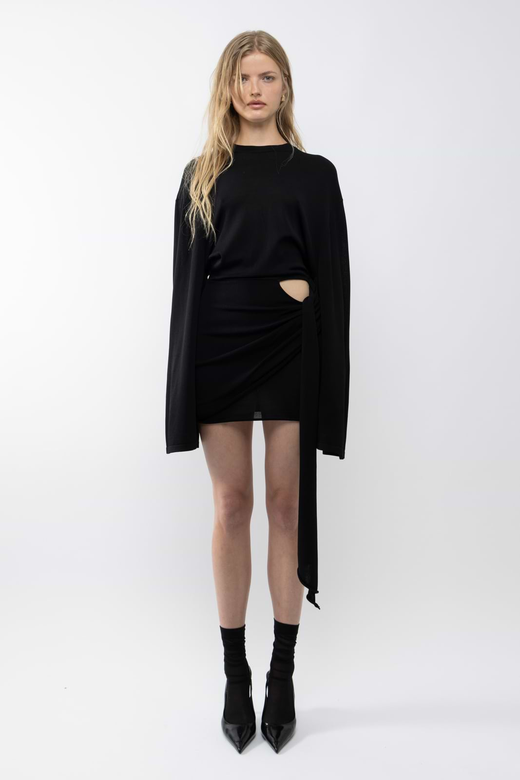 Drape LS T-shirt Dress