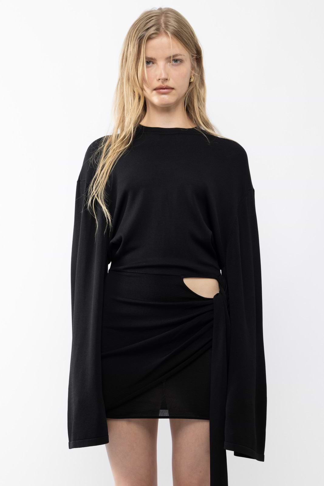 Drape LS T-shirt Dress