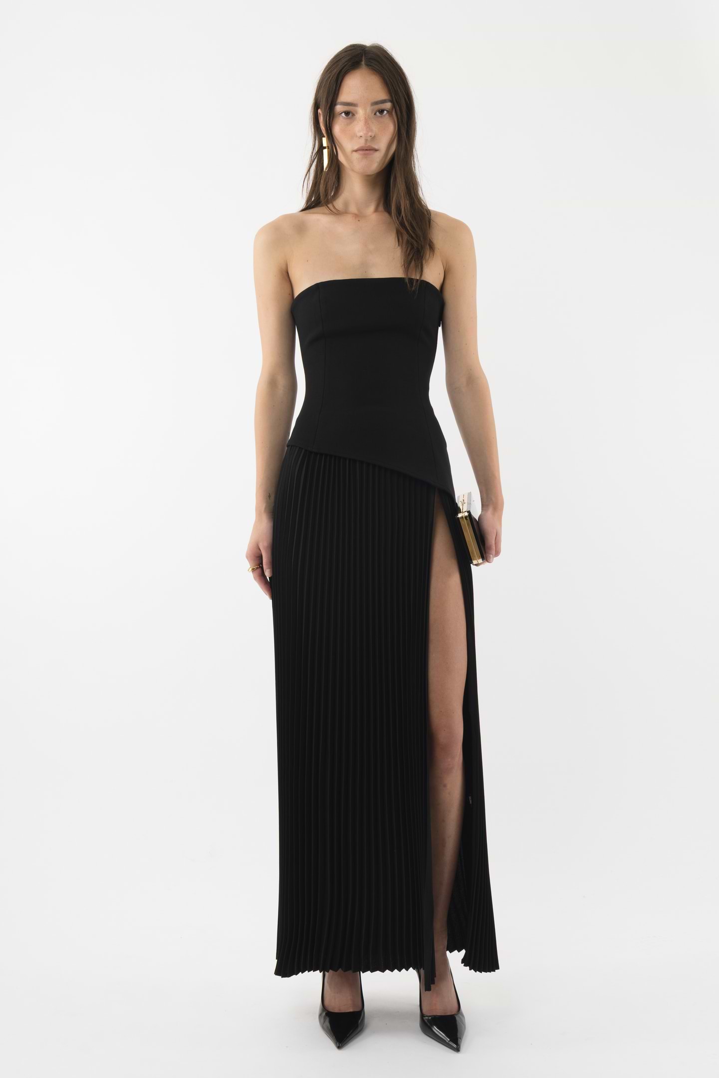 Pleated Slit Dress - Arakii