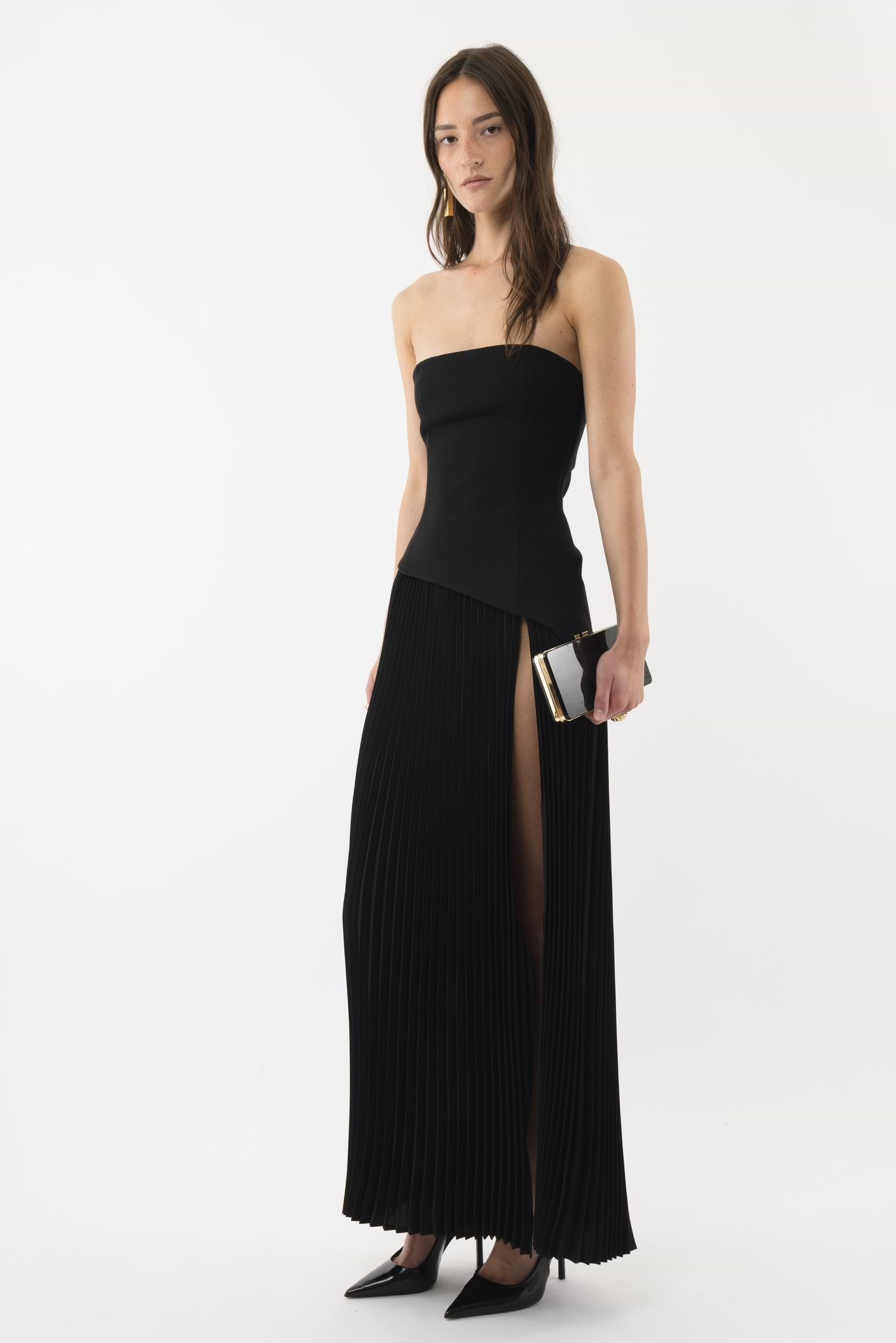Pleated Slit Dress - Arakii