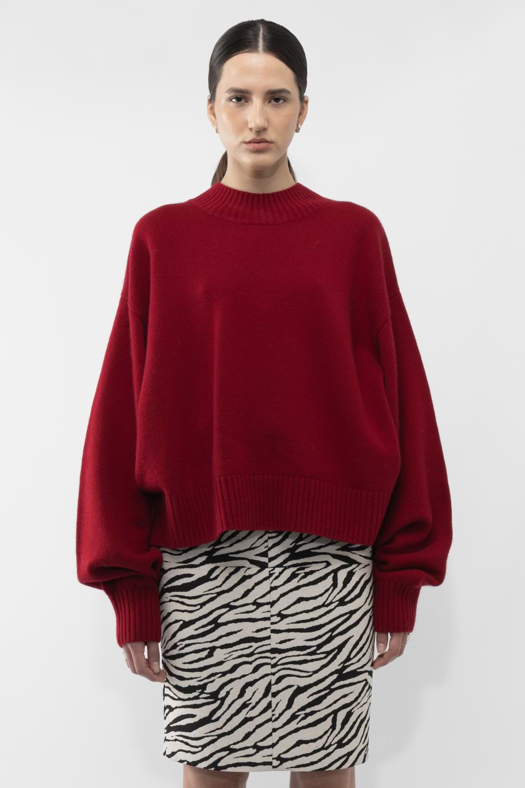 Ameri（アメリ）の「LAYERED OVER SHOULDER KNIT（ニット
