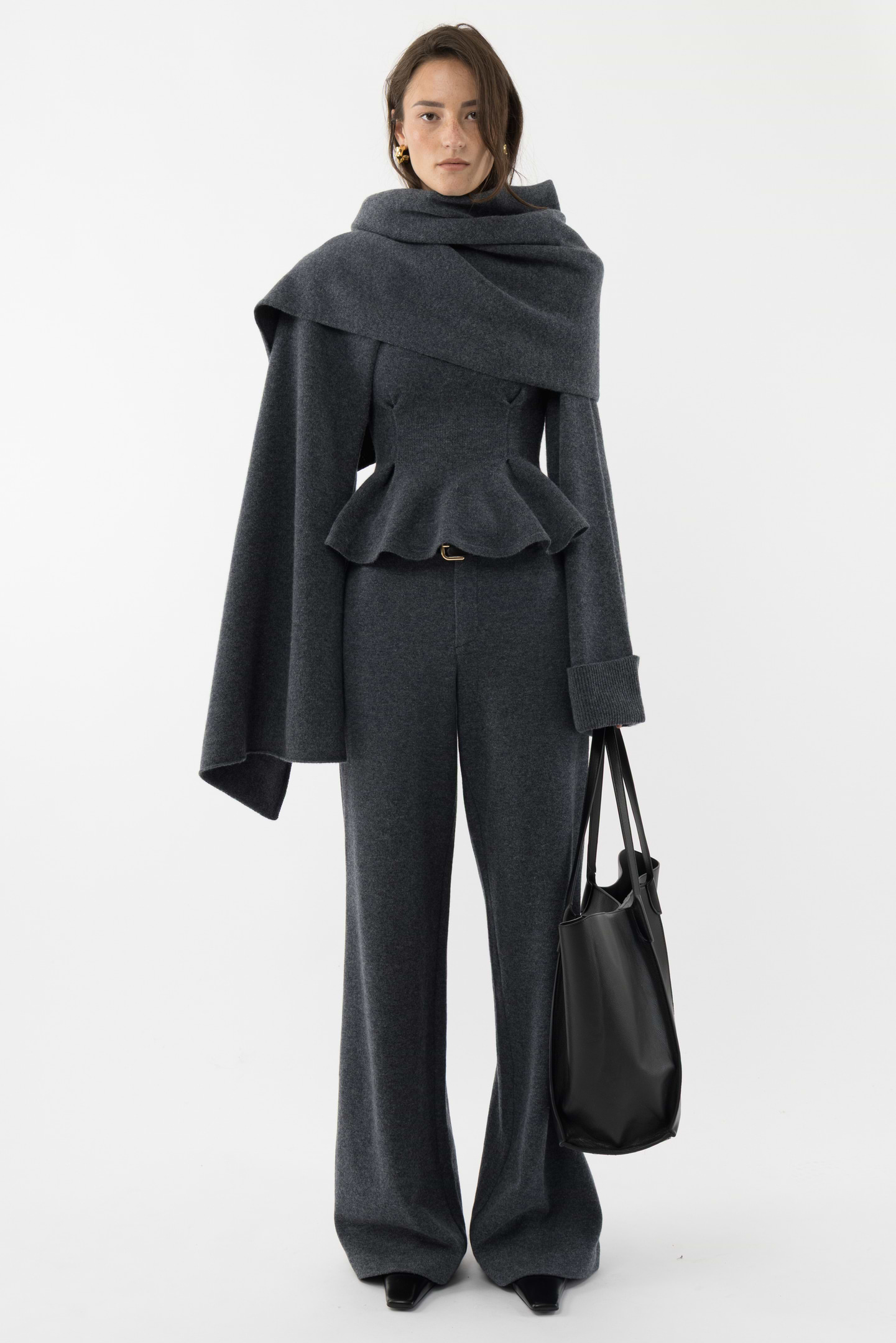 Knitted Peplum Turtleneck - Arakii