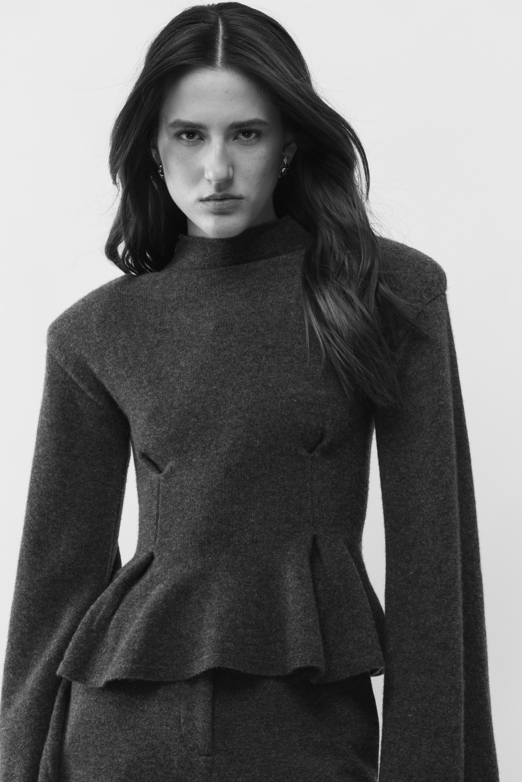 Knitted Peplum Turtleneck