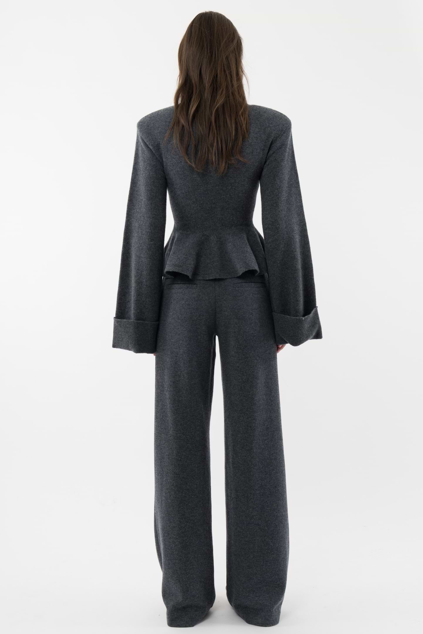 トップス HEVE Arch Peplum knit charcoal Knitted Peplum Turtleneck - Arakii