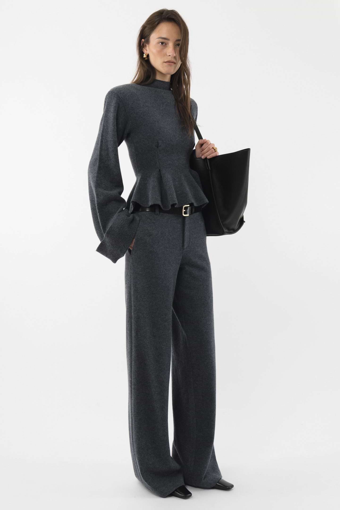 Knitted Peplum Turtleneck - Arakii