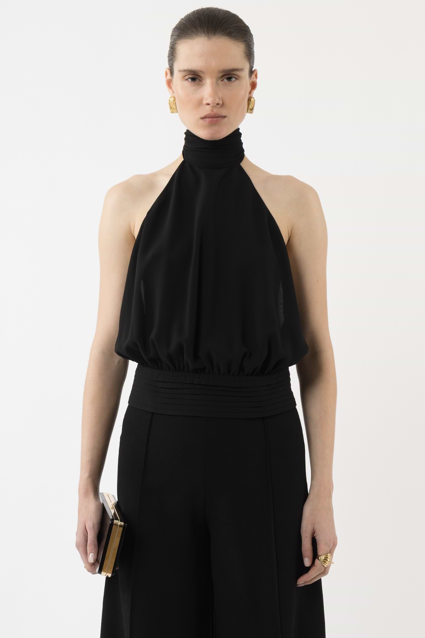 最終価格【yo BIOTOP】rayon bare halter neck Deep Back Halter Top - Arakii
