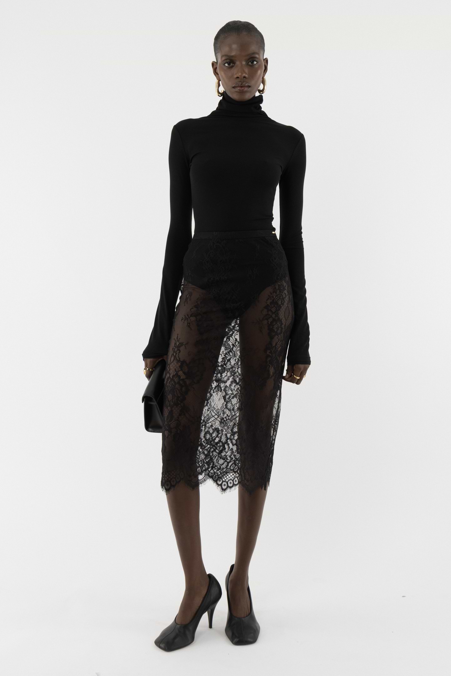 Lace Midi Skirt - Arakii