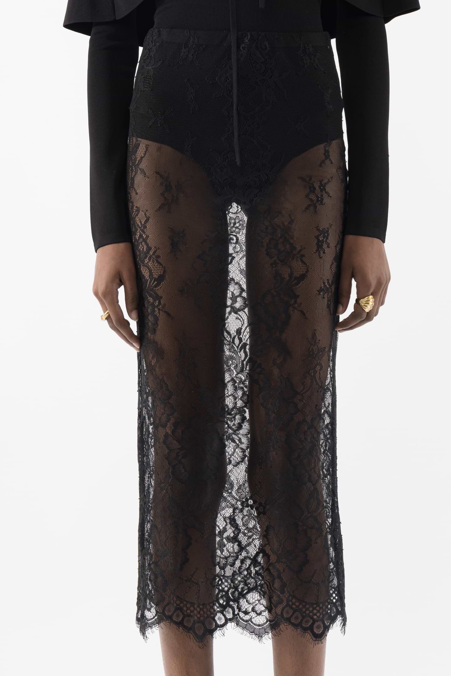 Lace Midi Skirt - Arakii