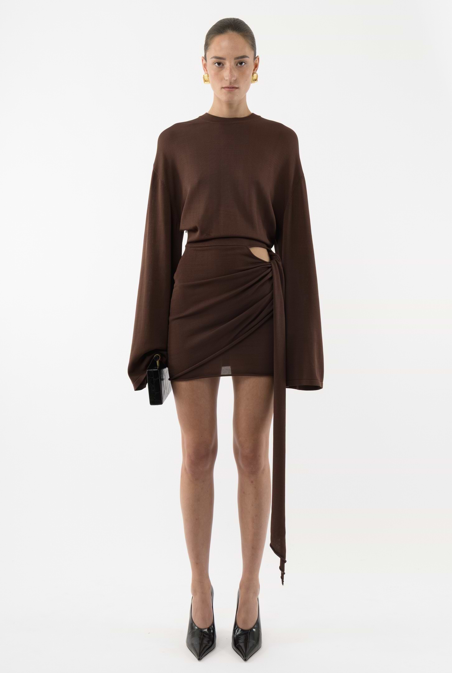 Our Draped t-shirt dress now introduced with full sleeve length