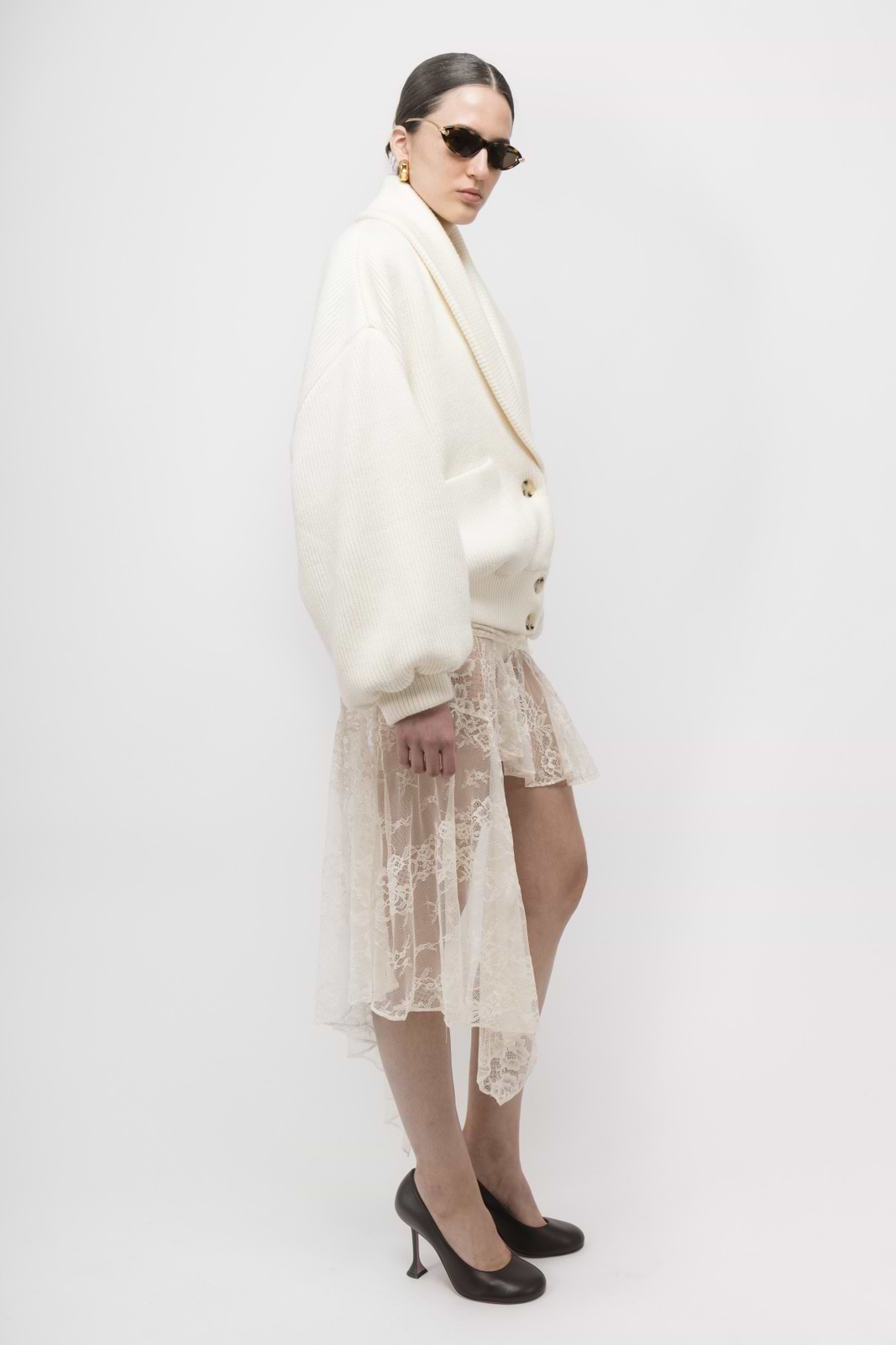 Acubi Asymmetric Mesh Lace Pleated Skirt | Fox Line – Glitch