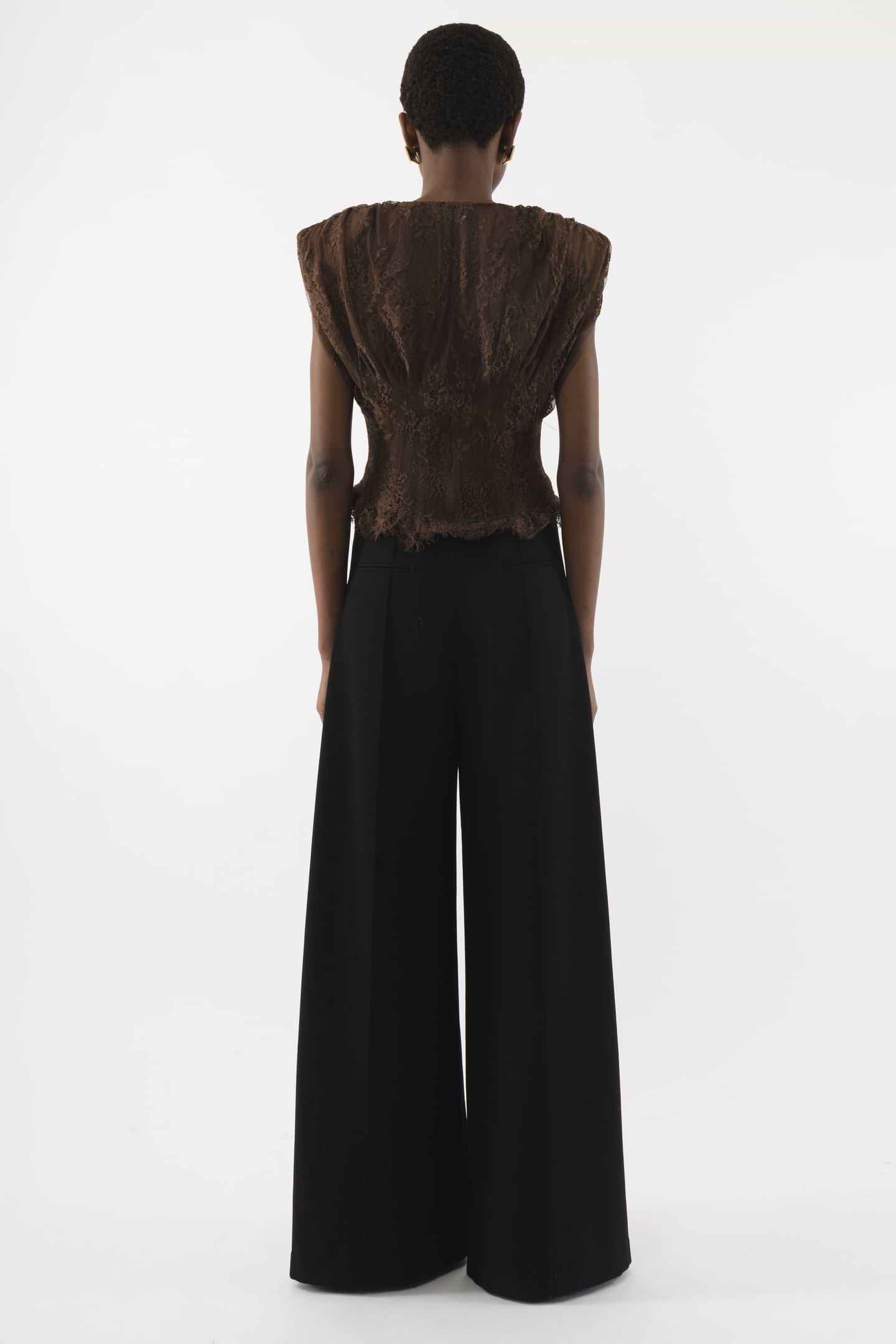 Deep V-neck Lace Top