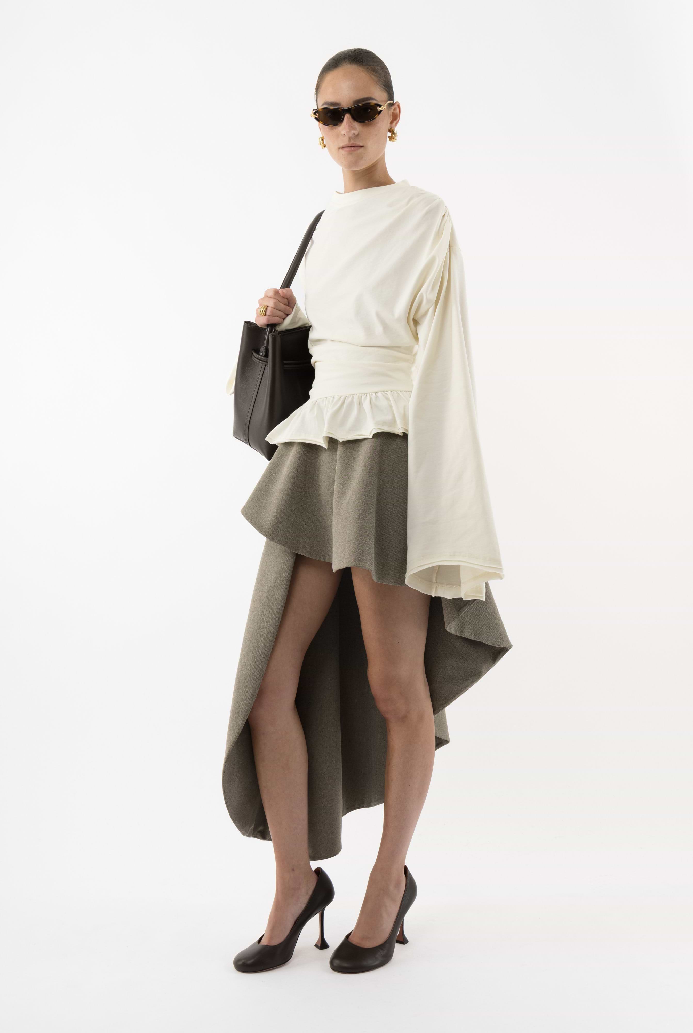 Draped Long Sleeve Shirt - Arakii