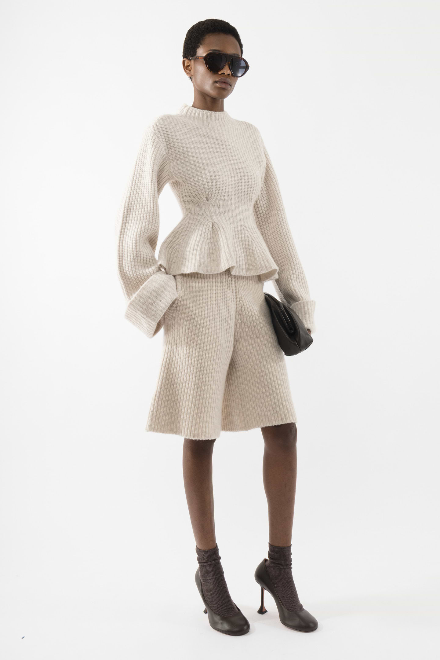 Heavy Knitted Peplum Turtleneck