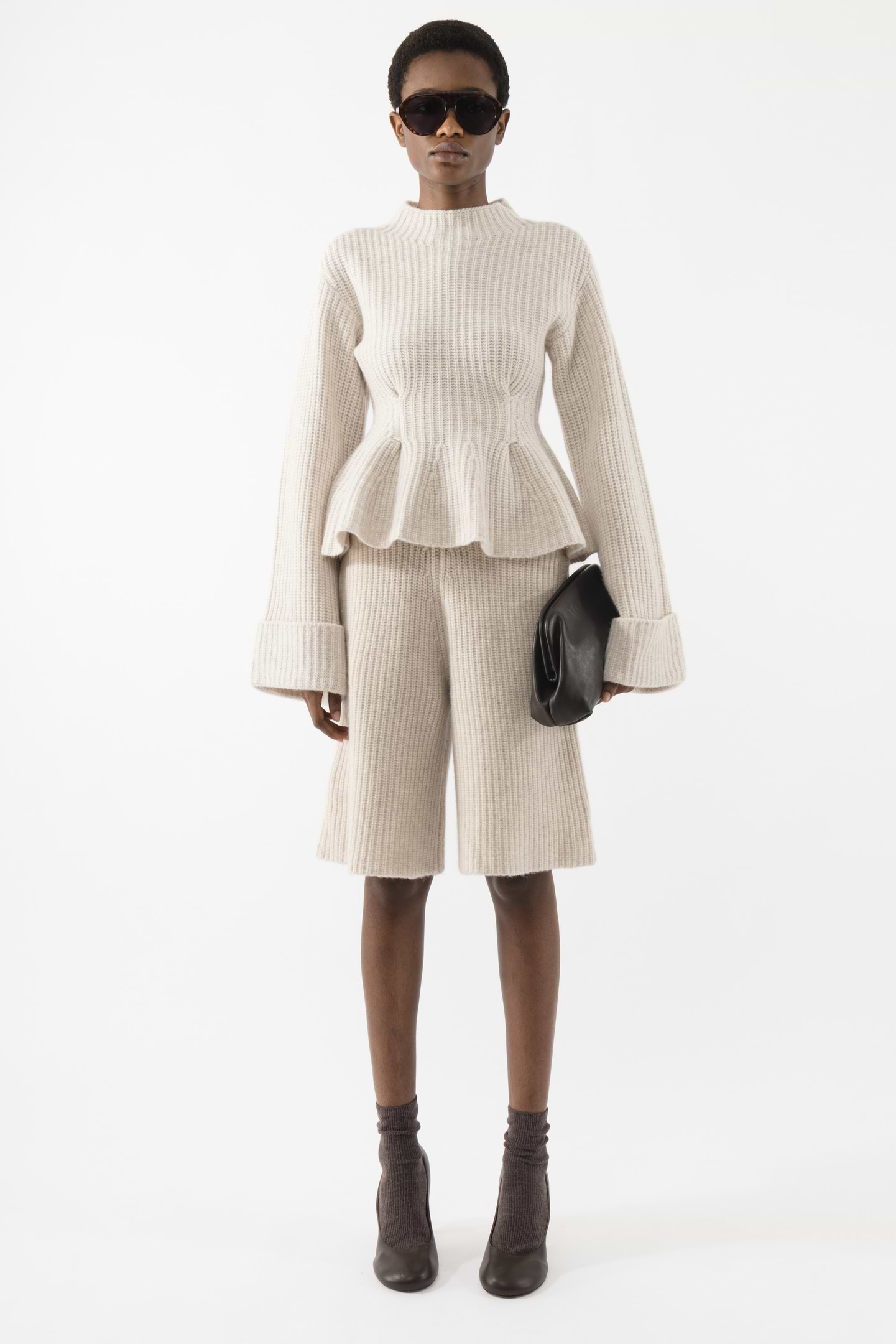 Heavy Knitted Peplum Turtleneck