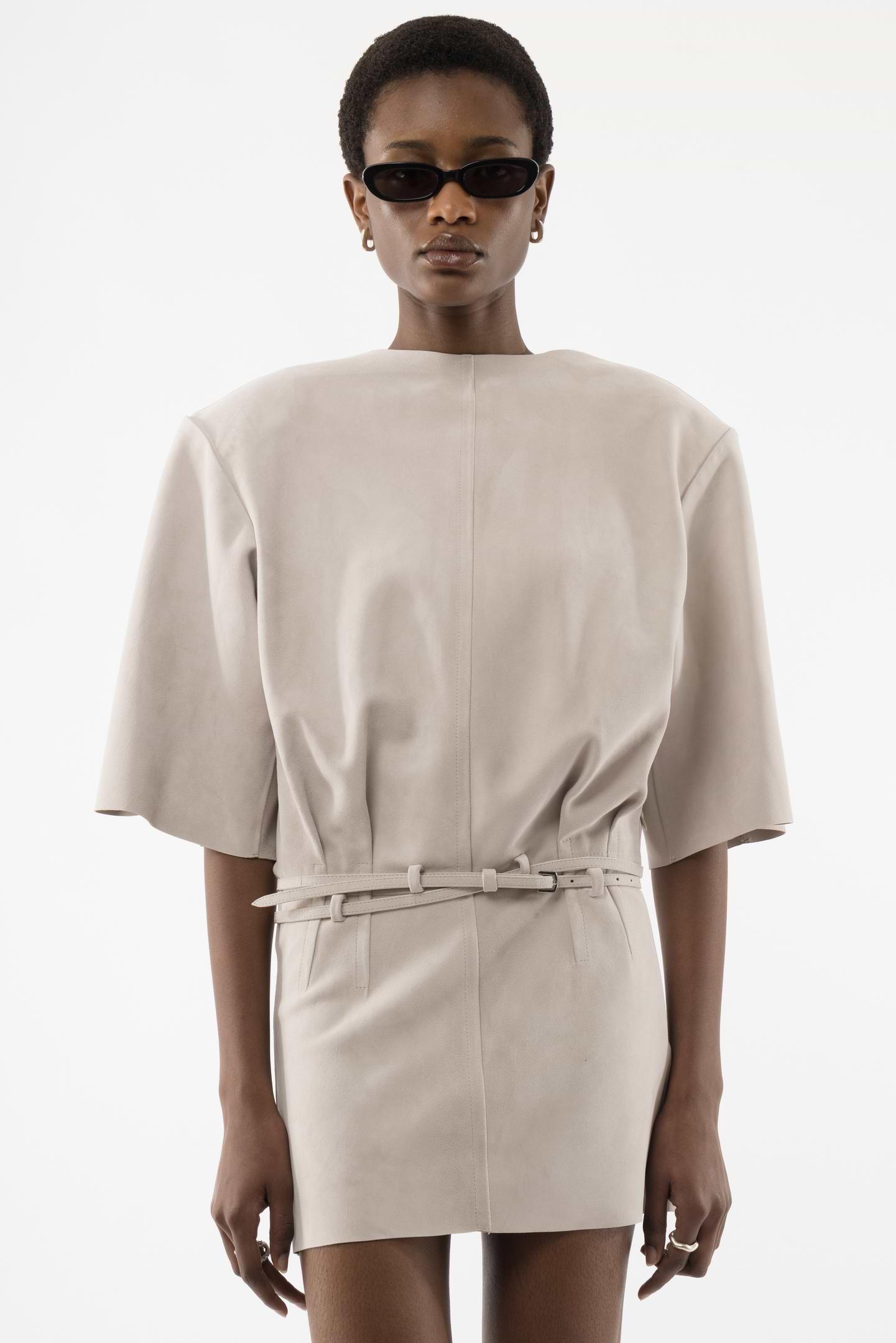 Belted Suede Dress