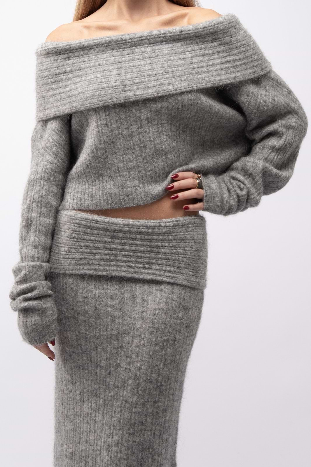 Grey sweater skirt hotsell