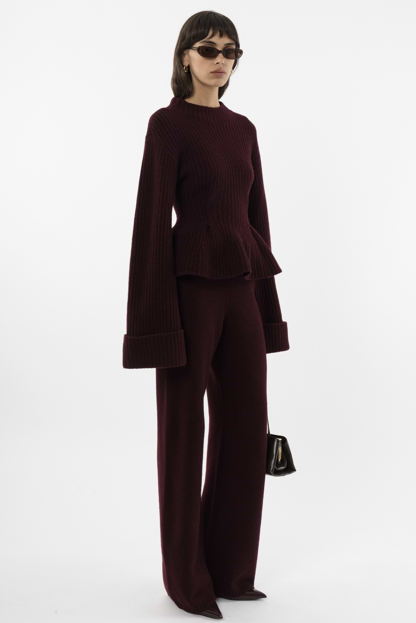 Heavy Knitted Peplum Turtleneck