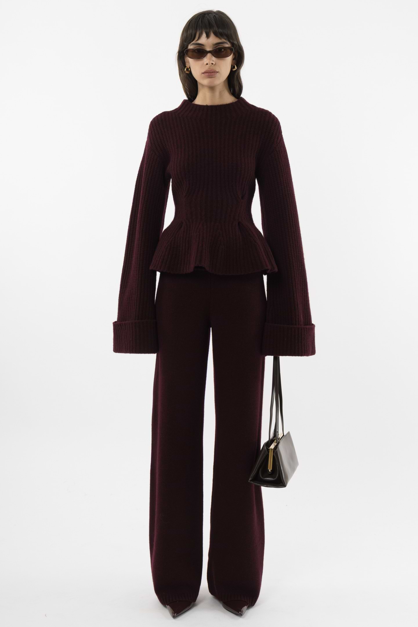 Heavy Knitted Peplum Turtleneck