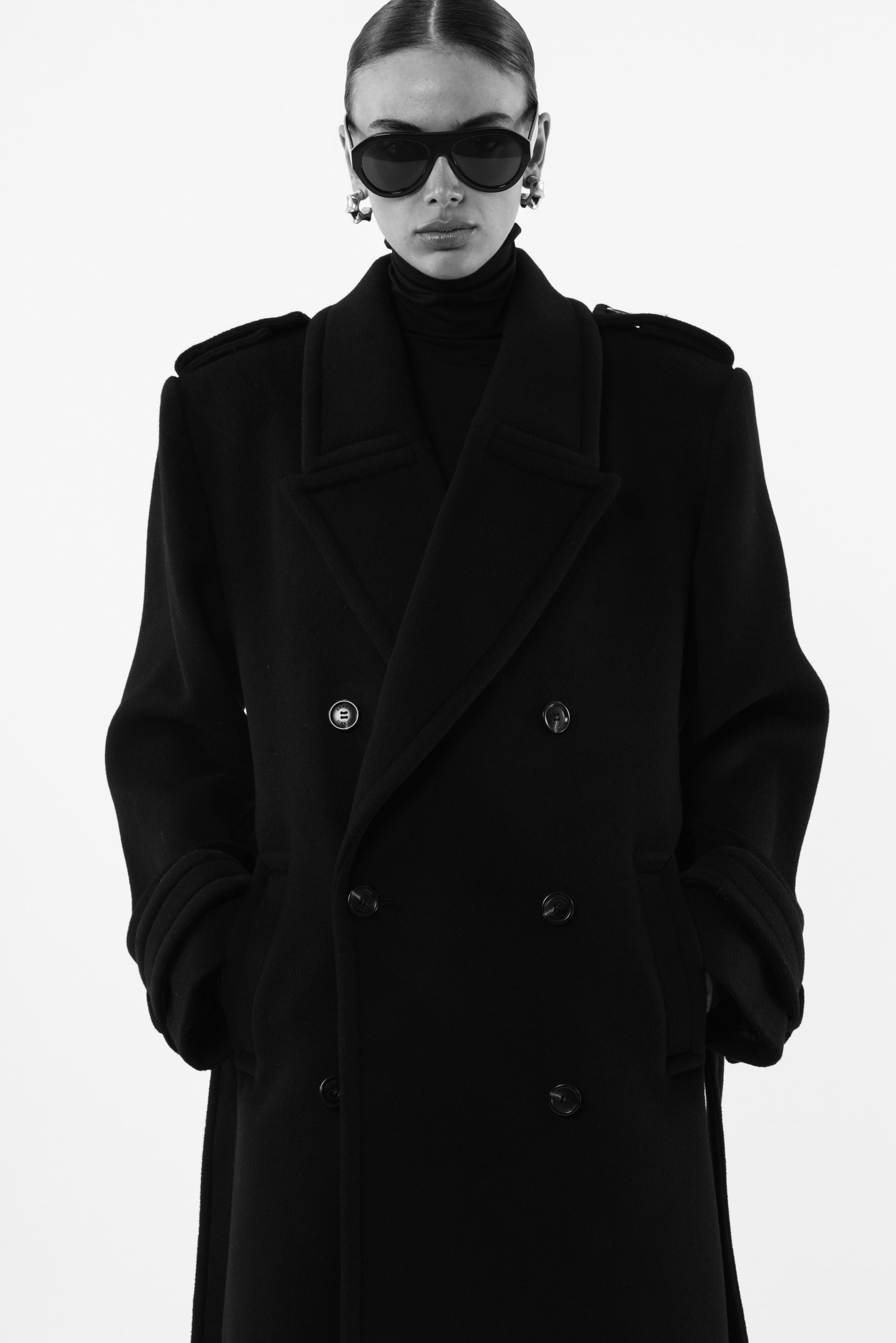 Aries Wool Coat ブラック 80s Mugler Alpaca Wool Coat | S - Lucky Vintage