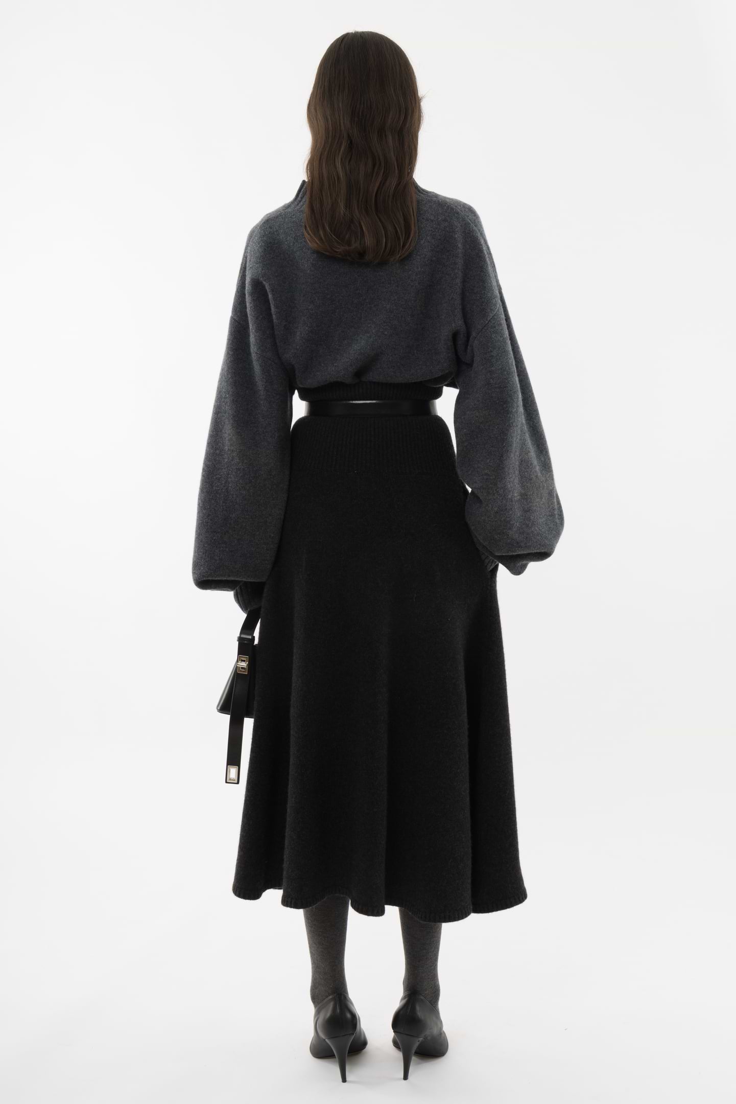 FREY フレイDOUBLE POCKET SKIRT/Iron gr Knit Pleated Skirt - Grey – Thrifty Girl Online