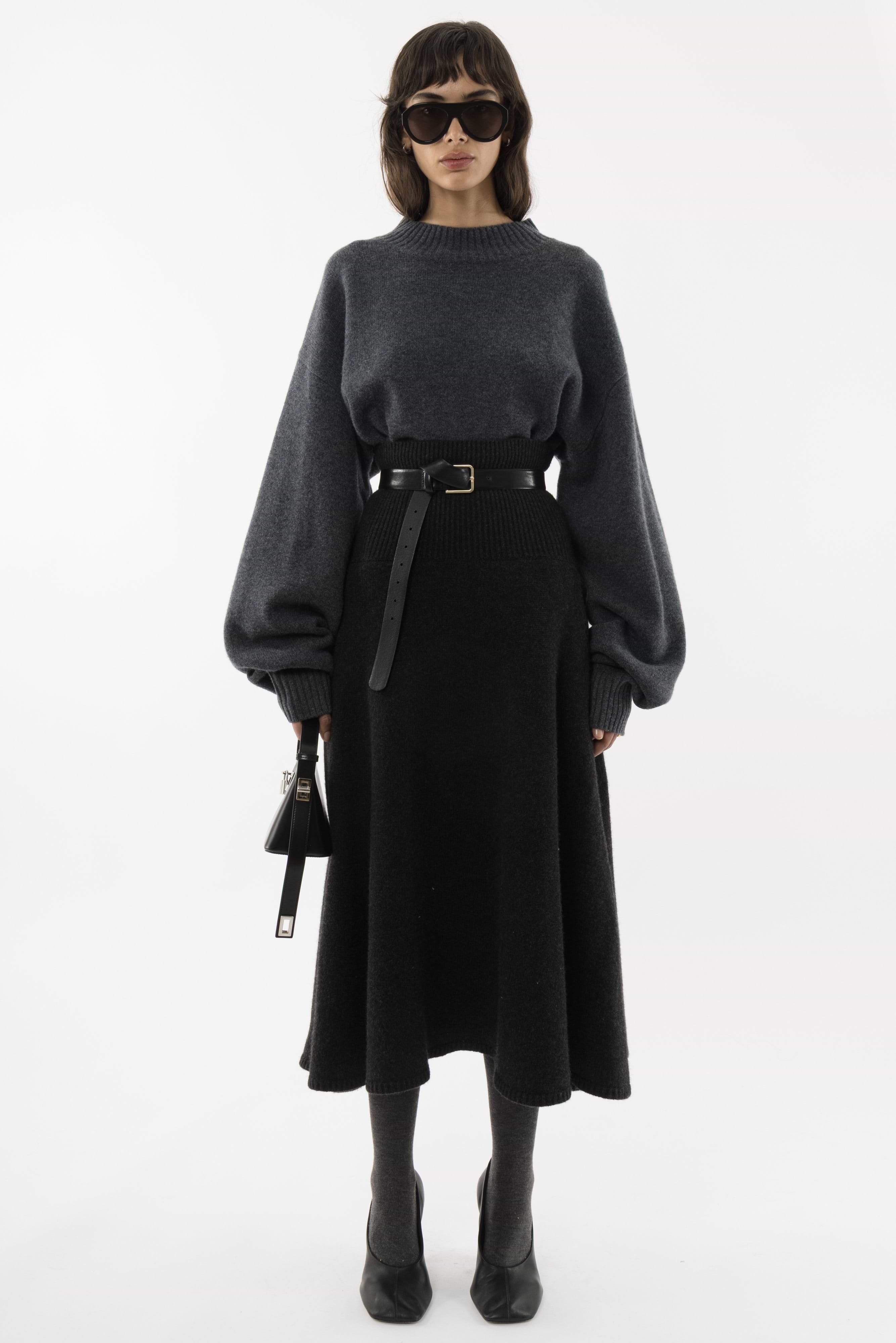 Knitted Flared Skirt - Arakii