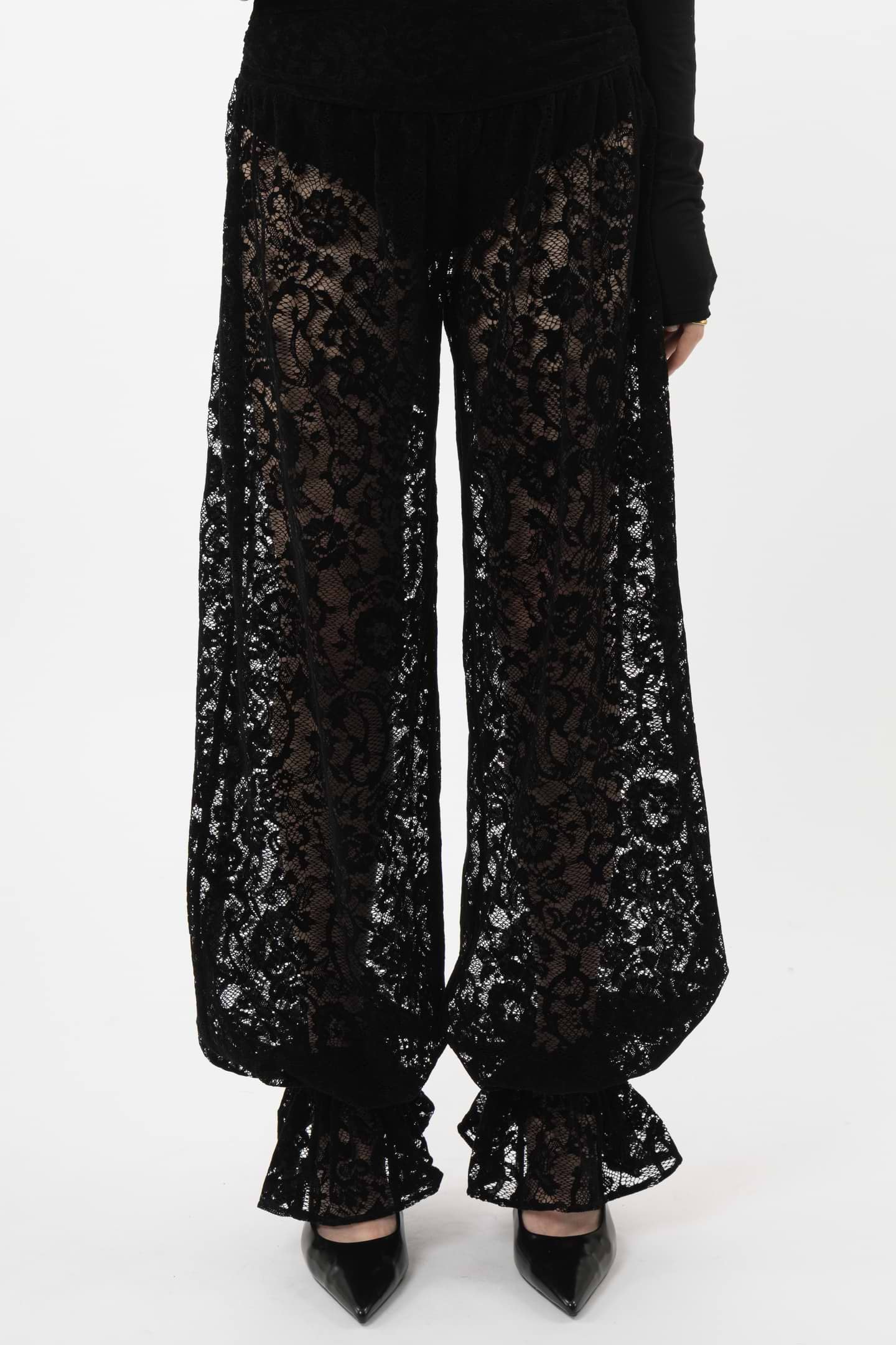 Velvet Lace Balloon Pants