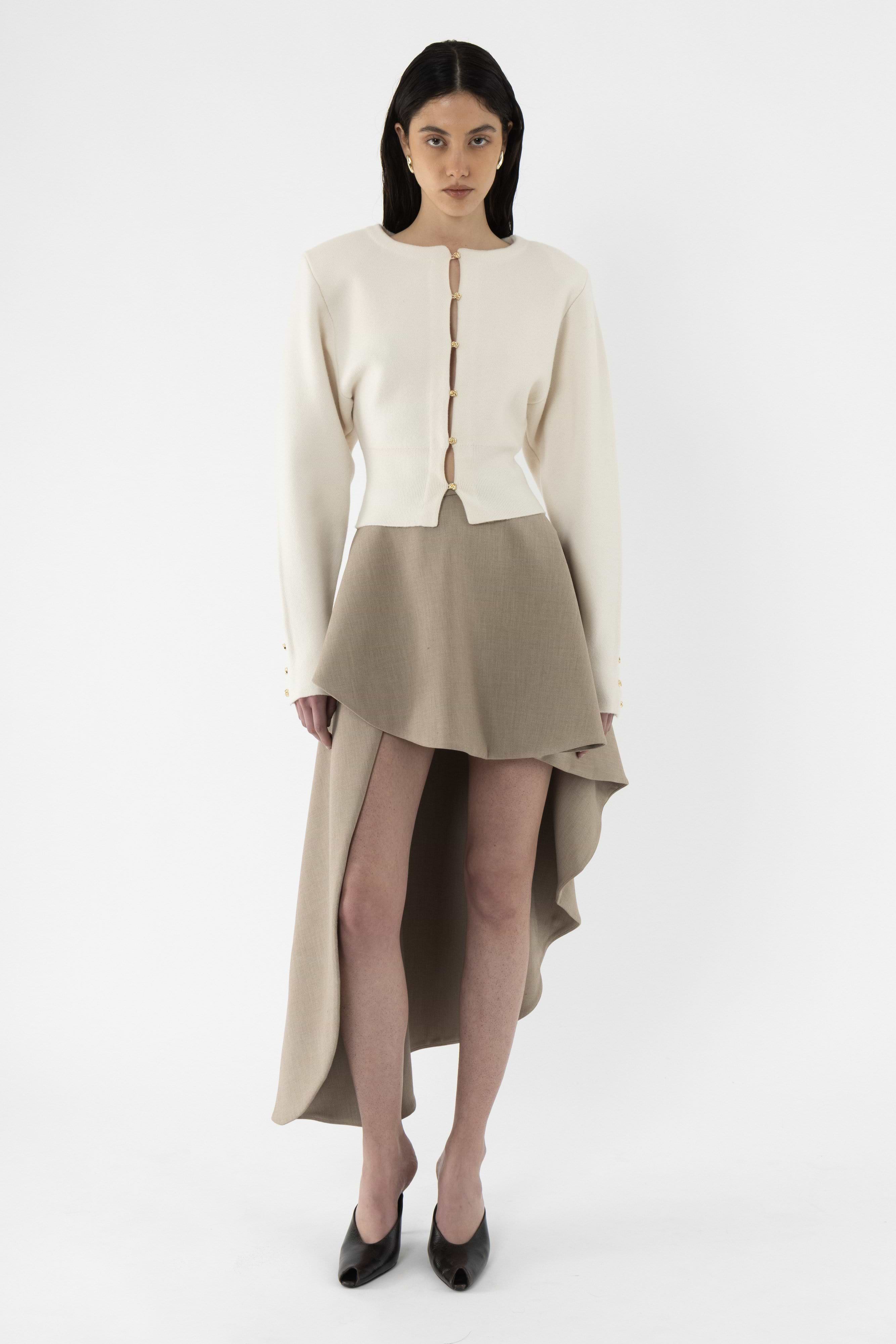 トップス ARAKI INHERITED KNIT JACKET Wool Shoulder Pad Cardigan - Arakii