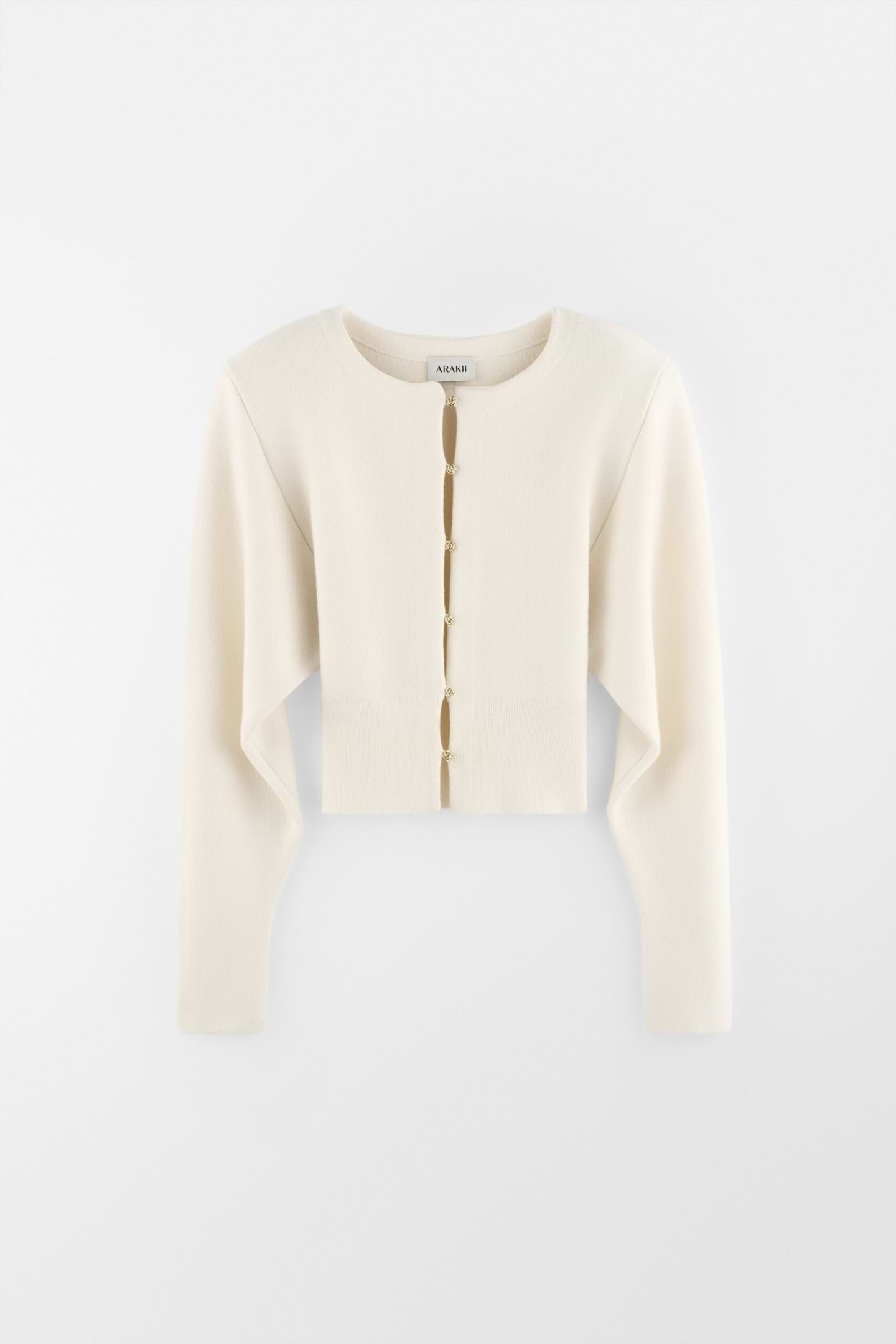 Wool Shoulder Pad Cardigan - Arakii