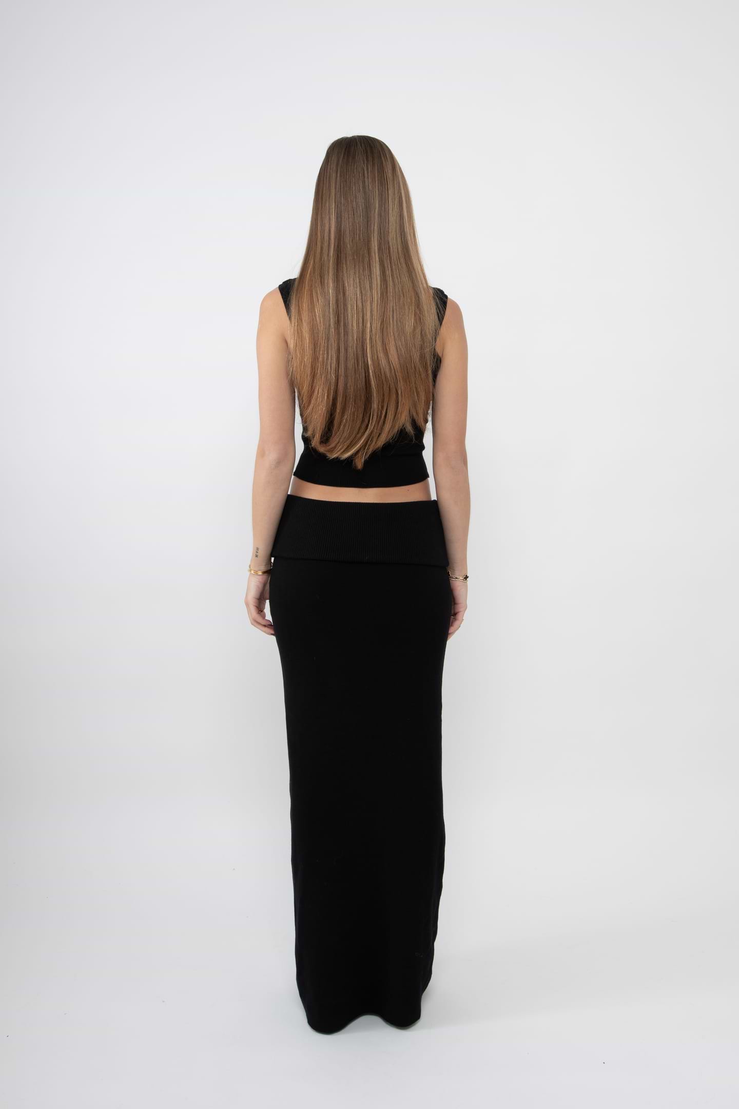 ワンピース SPORTMAX Women Mid Skirts KATIASI Q SPORM 003 Black Knit maxi skirt - Arakii