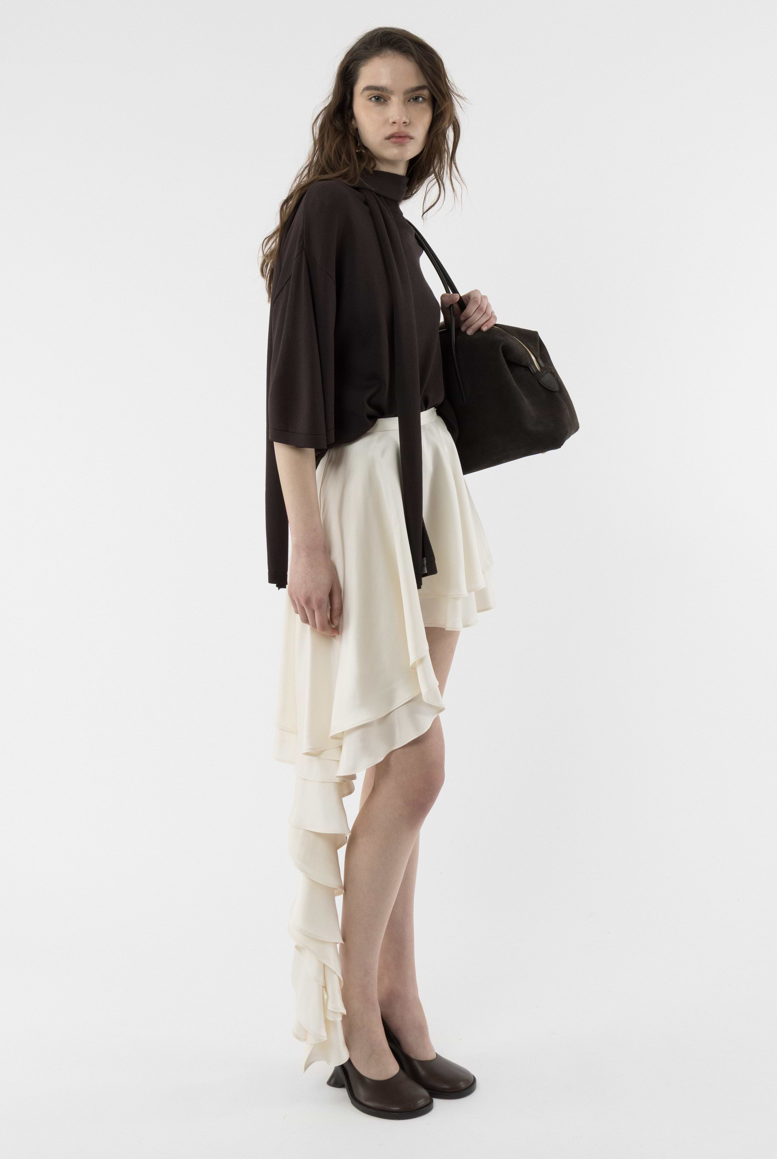 Asymmetric Viscose Skirt