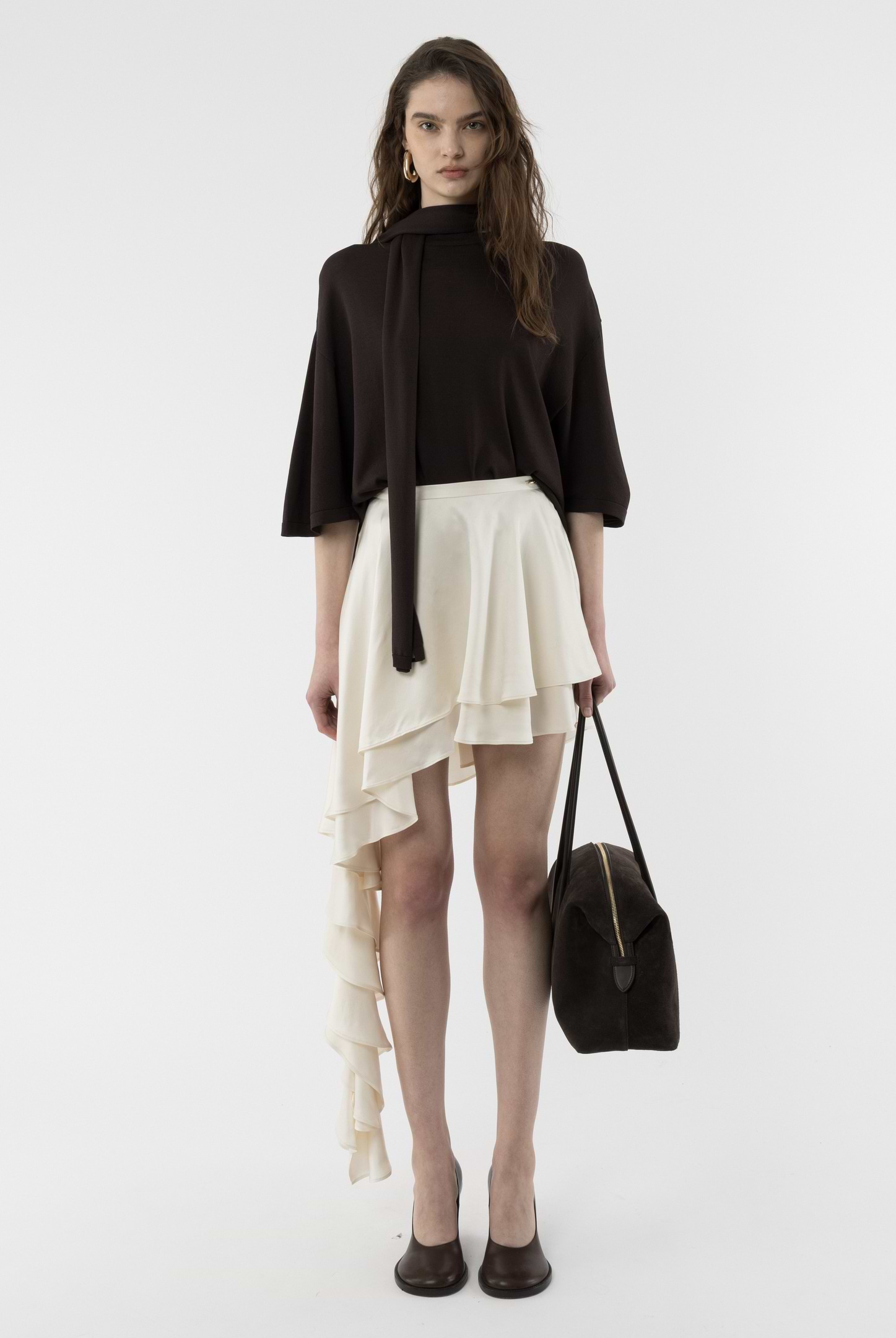 Asymmetric Viscose Skirt