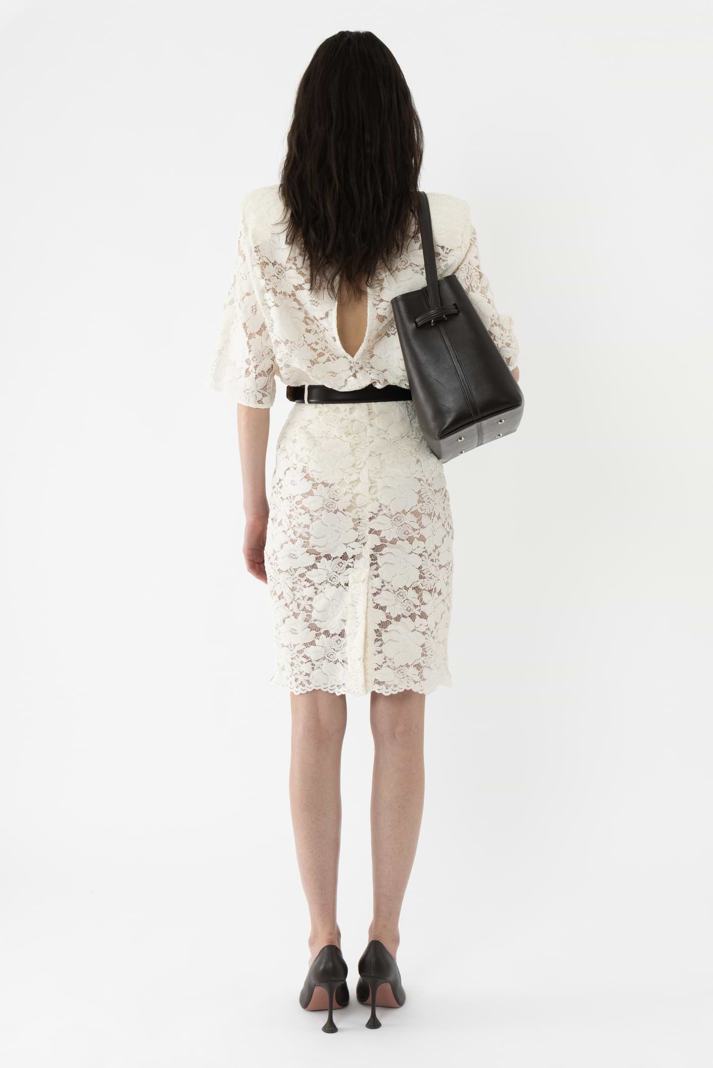 Velvet Lace Pencil Skirt - Arakii