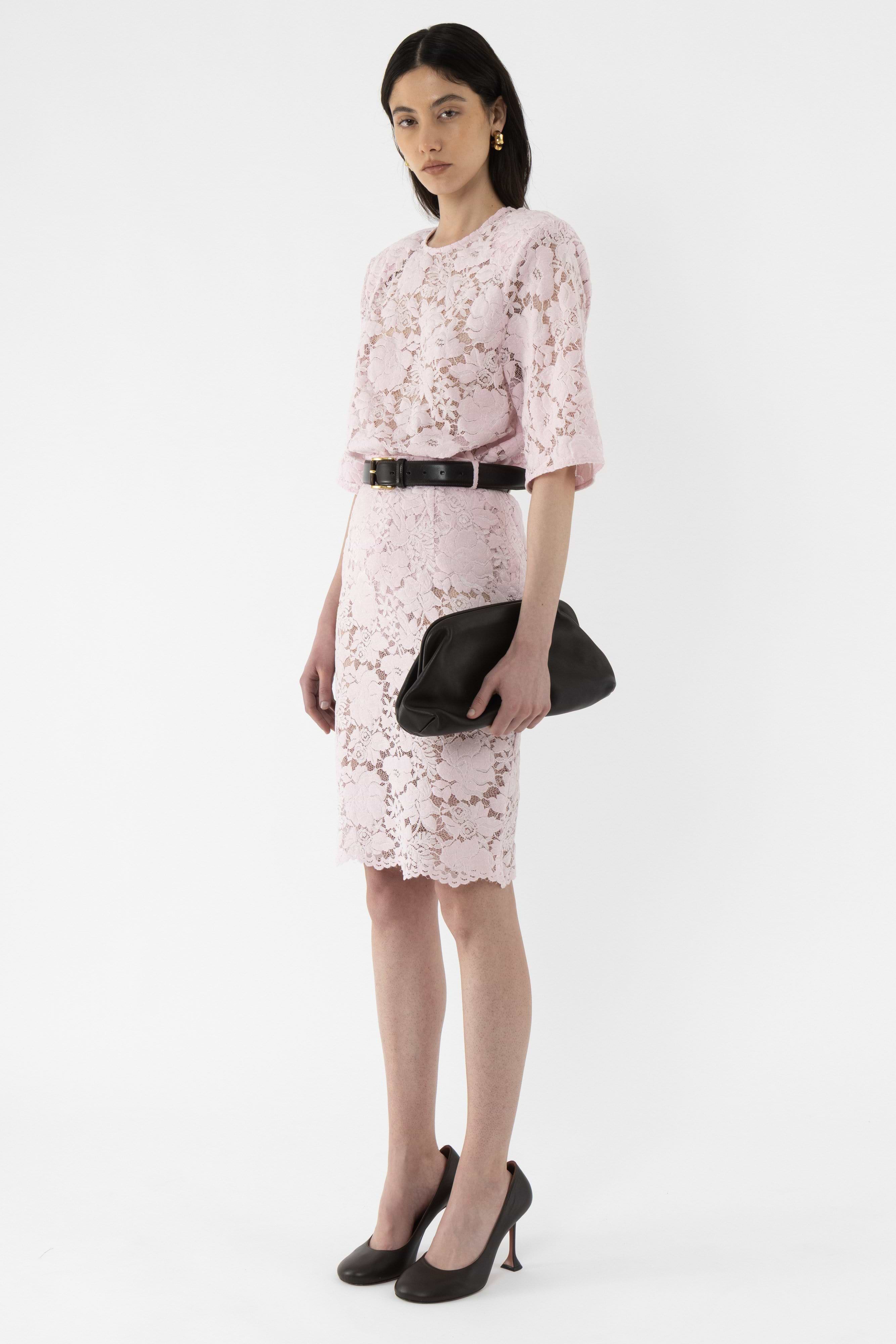 Velvet Lace Pencil Skirt