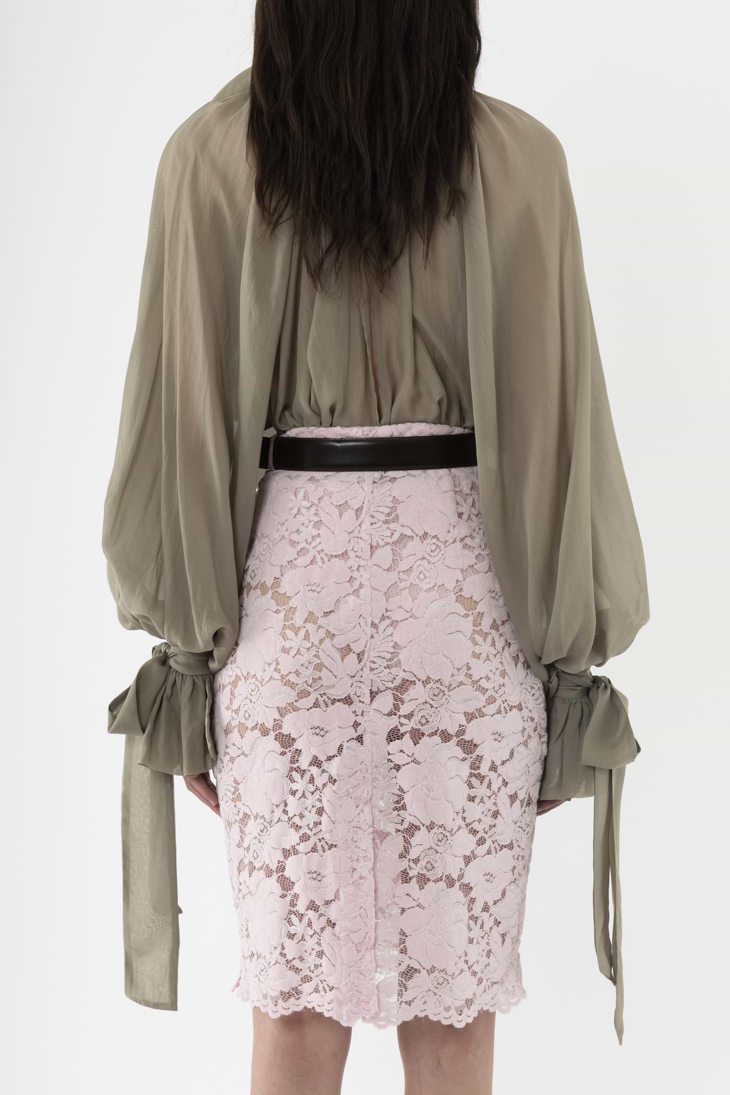 Velvet Lace Pencil Skirt