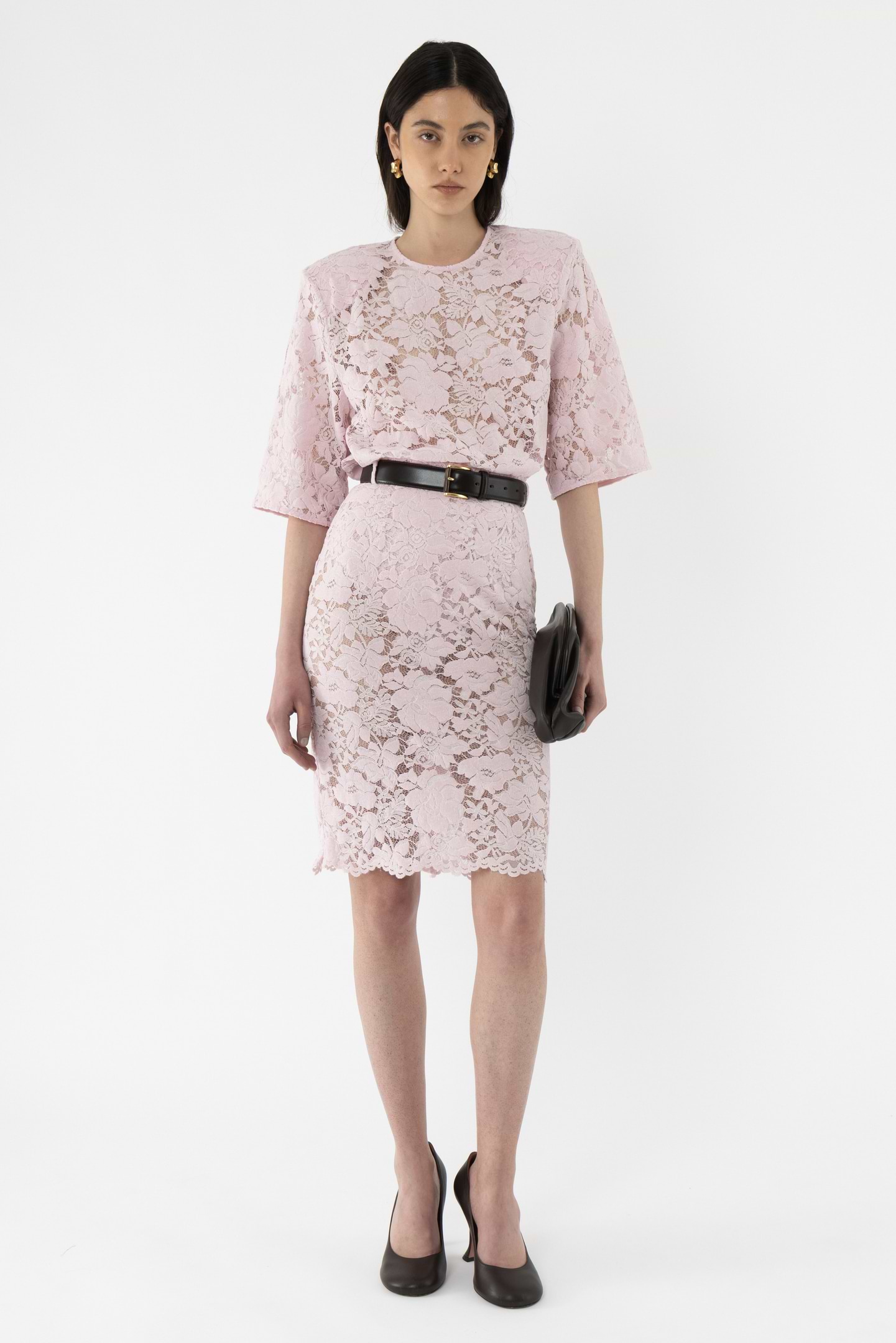 Velvet Lace Pencil Skirt