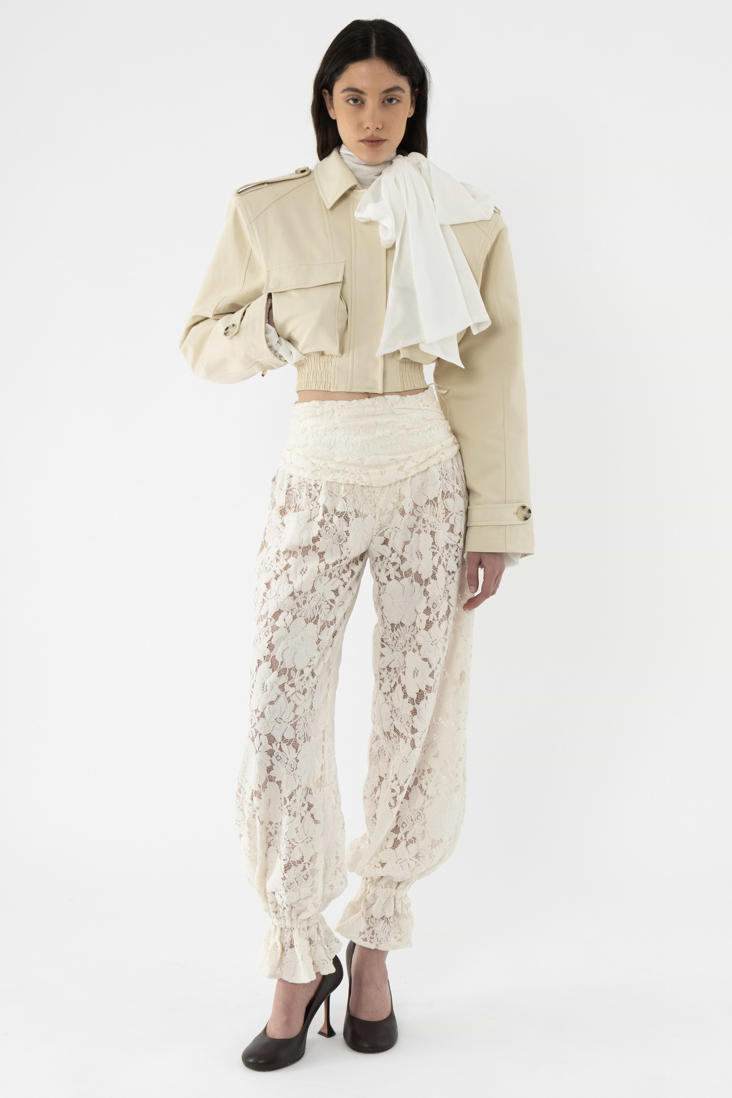 Velvet Lace Balloon Pants - Arakii
