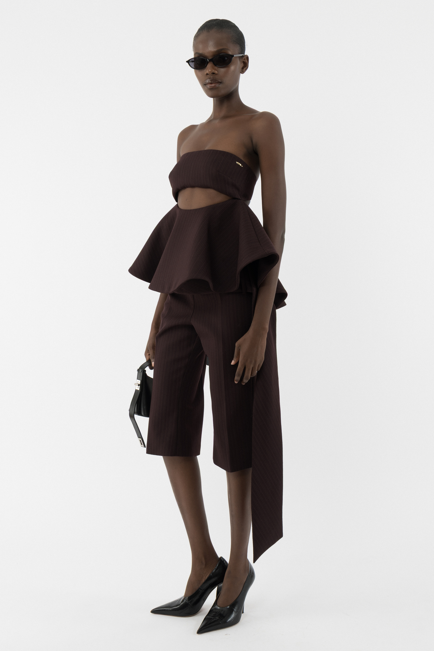 Tailored Peplum Bandeau Top