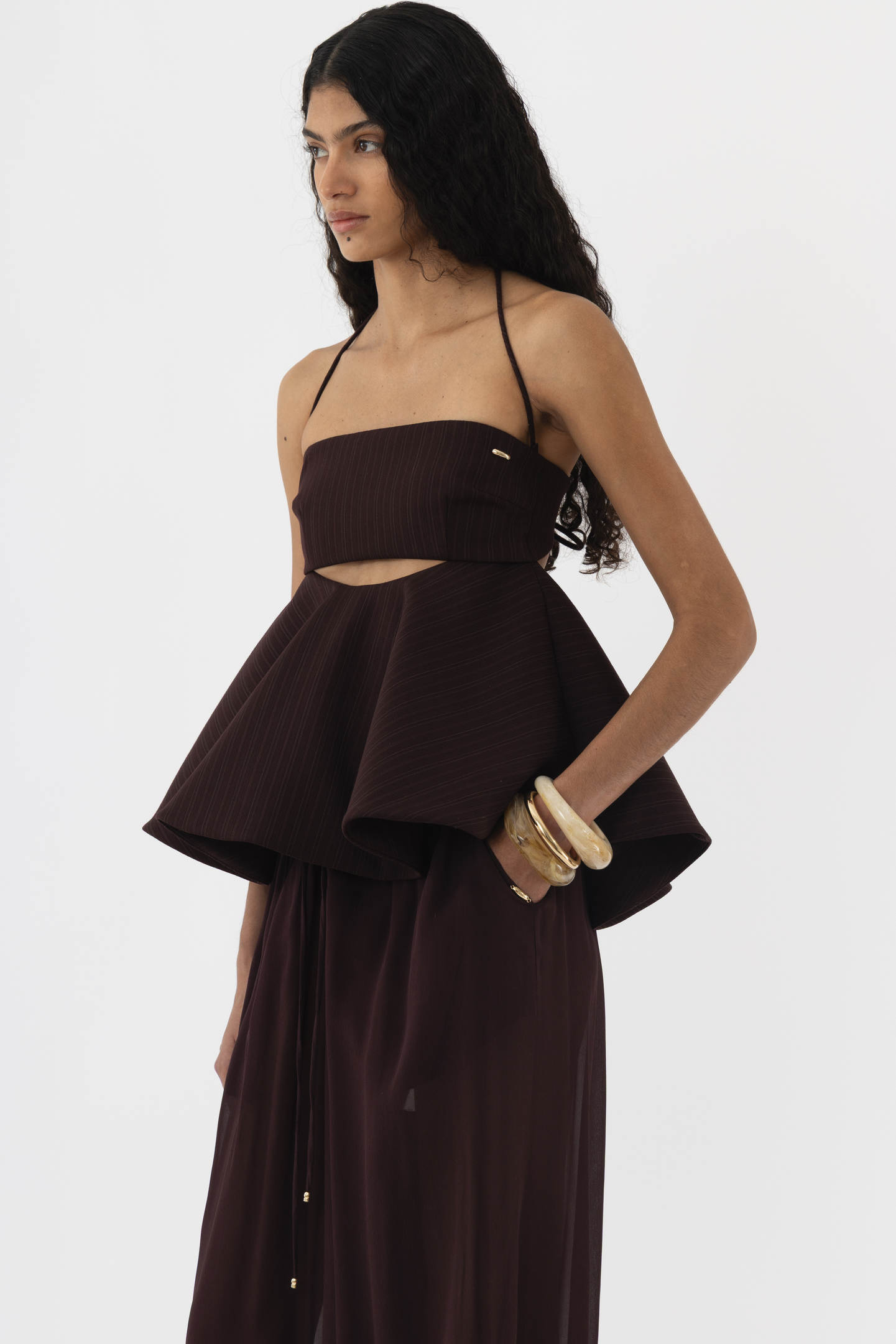 Tailored Peplum Bandeau Top