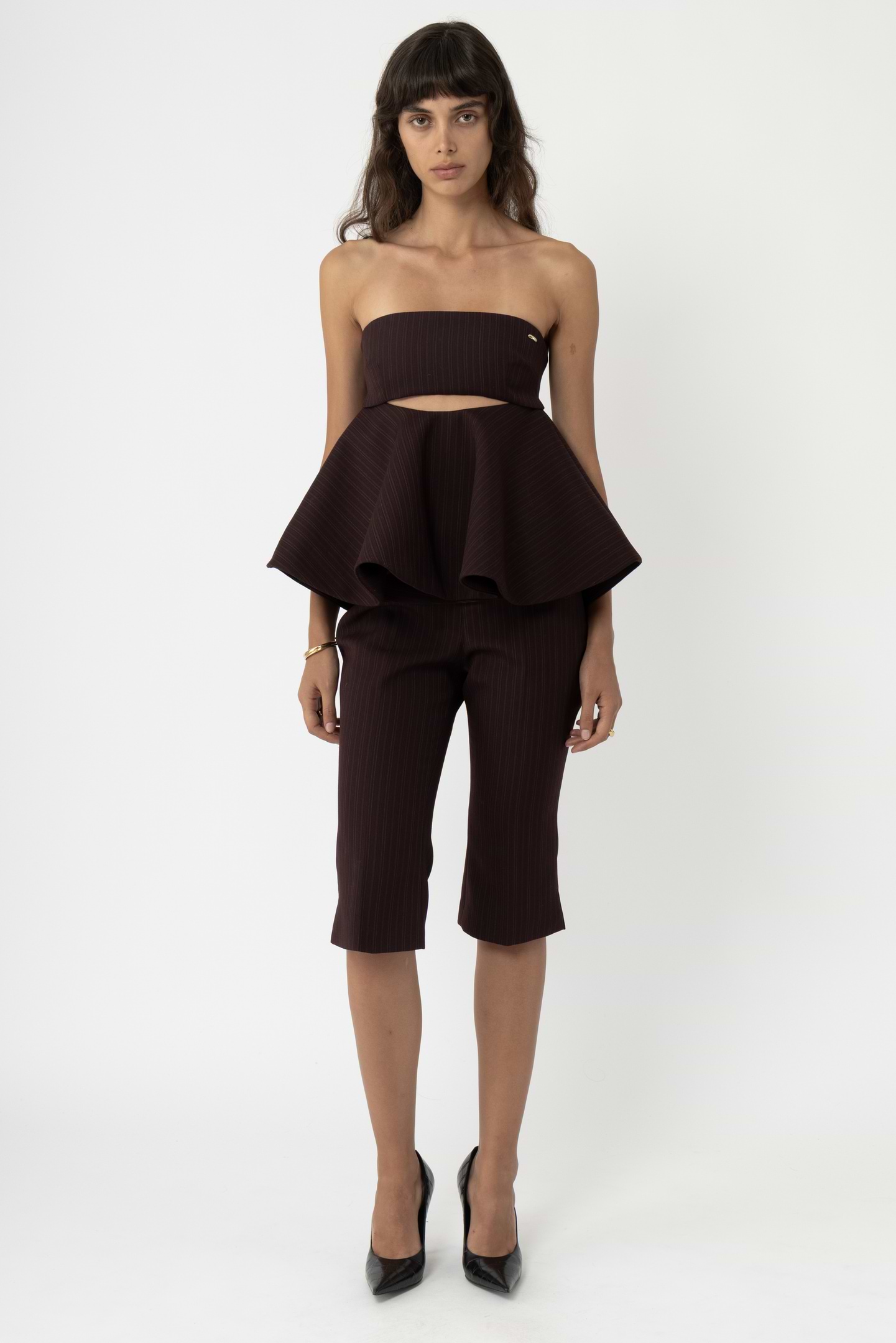 Tailored Peplum Bandeau Top