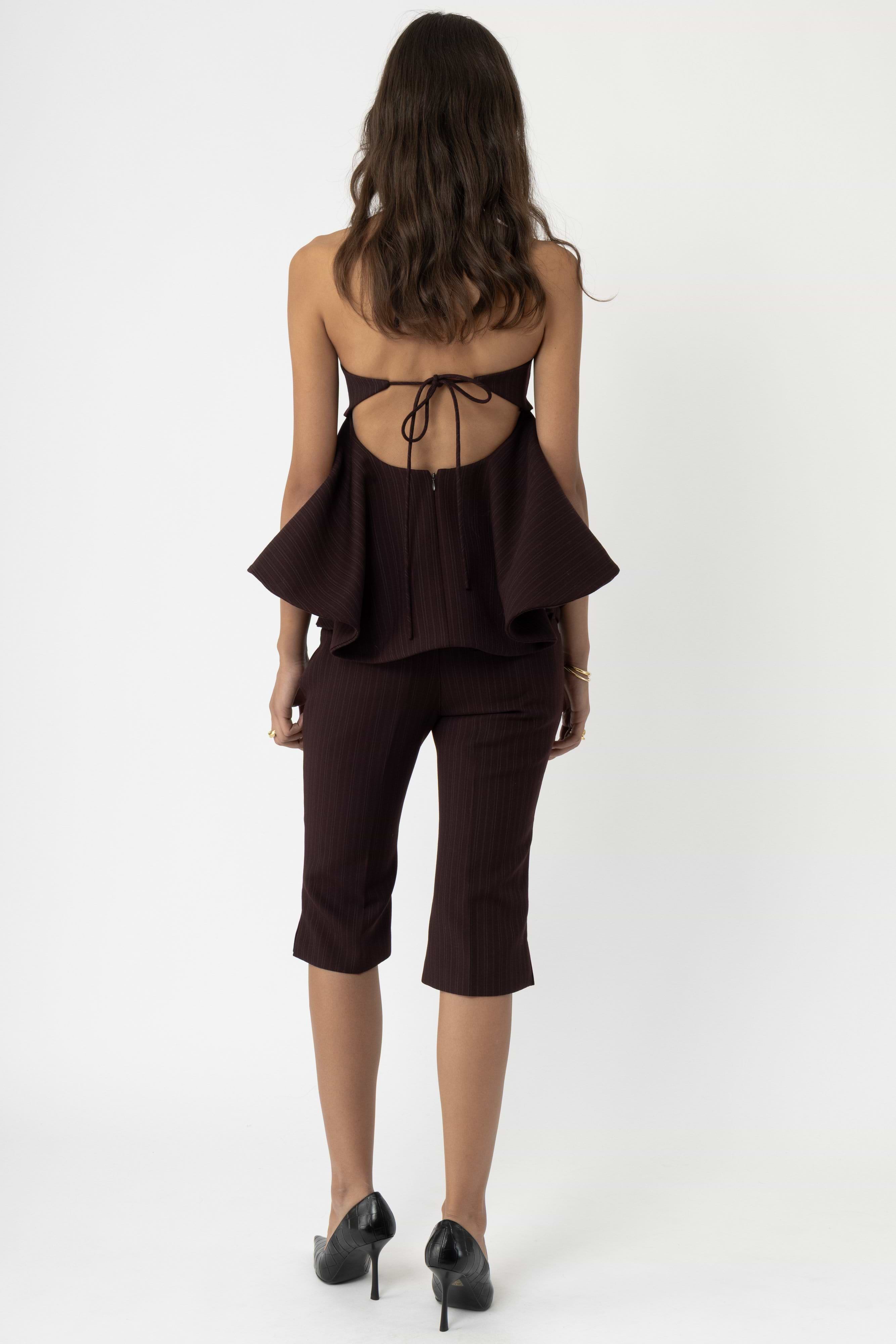 Tailored Peplum Bandeau Top
