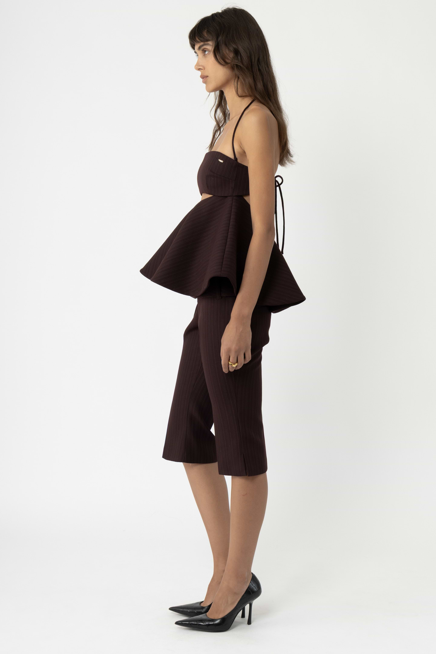 Tailored Peplum Bandeau Top