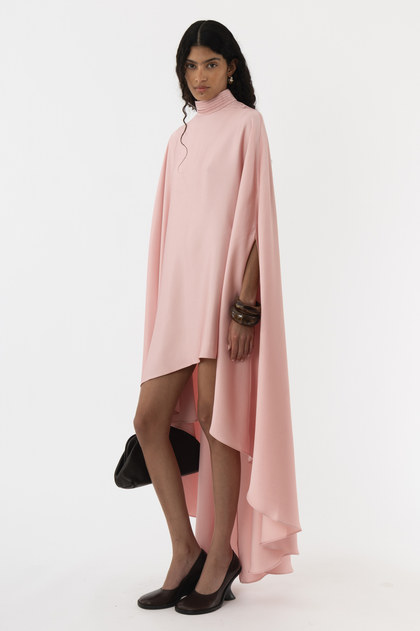 Poncho Turtleneck Maxi Dress